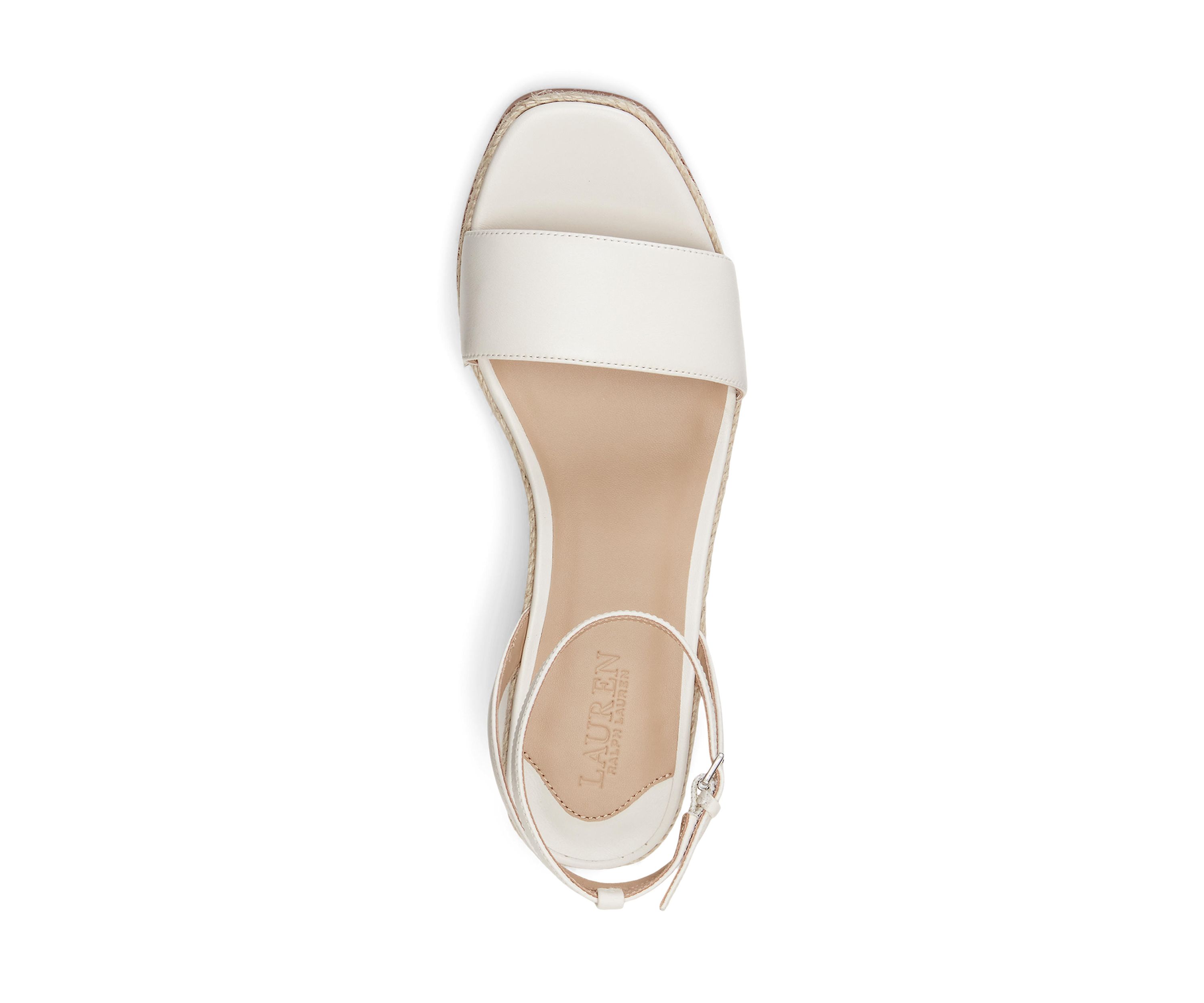 Leona Nappa Leather Espadrille Wedge Sandals