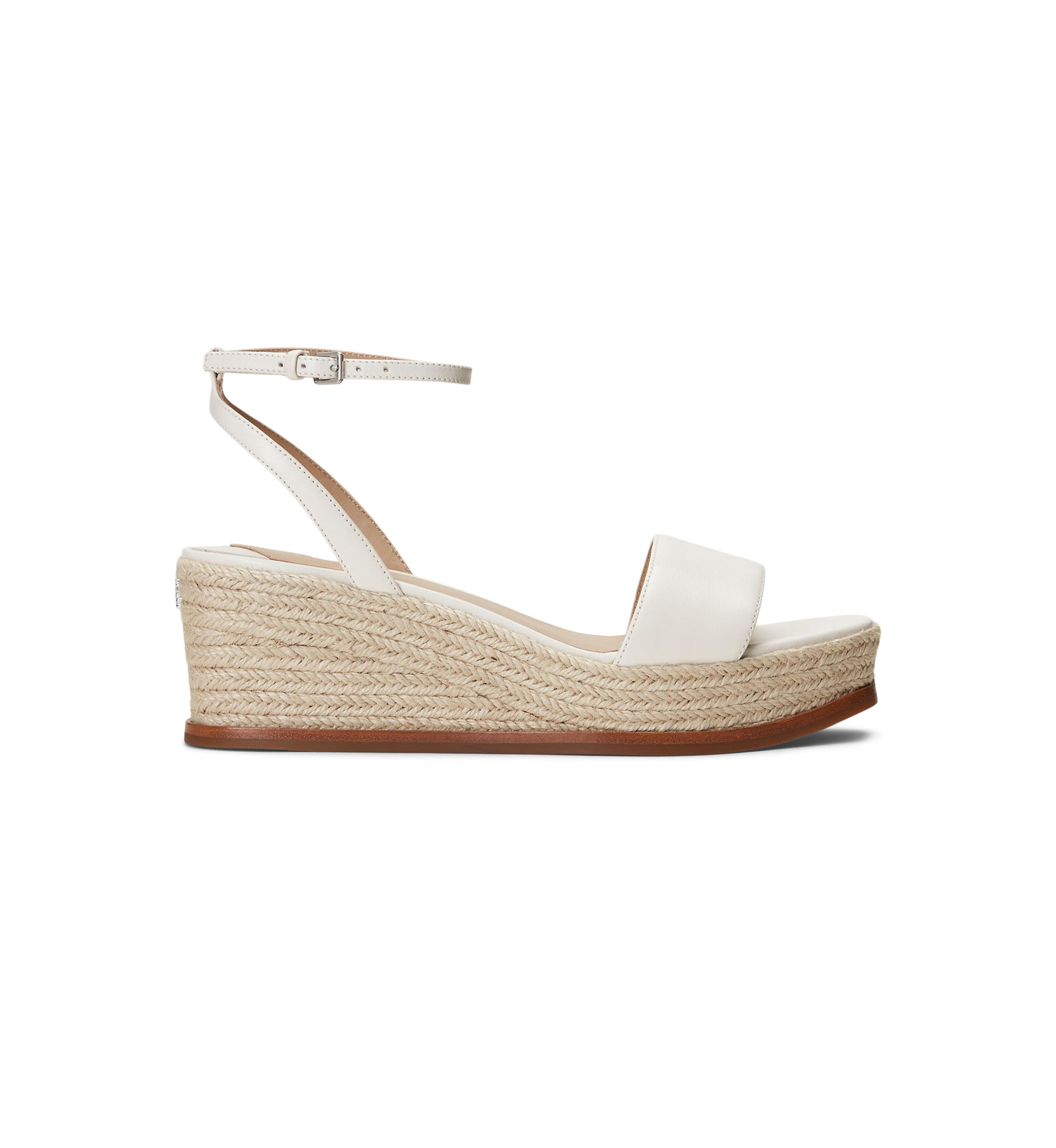 Leona Nappa Leather Espadrille Wedge Sandals