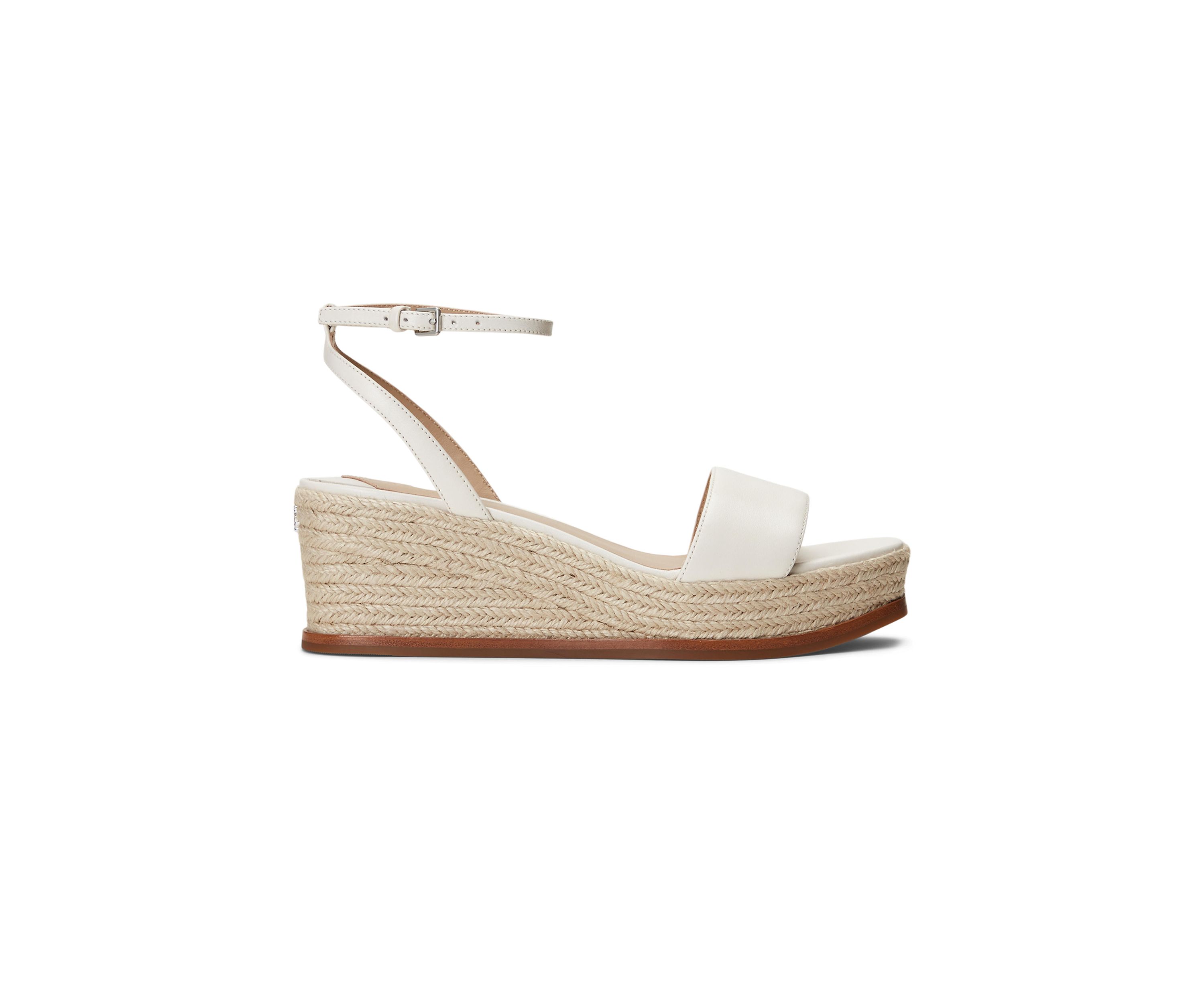 Leona Nappa Leather Espadrille Wedge Sandals