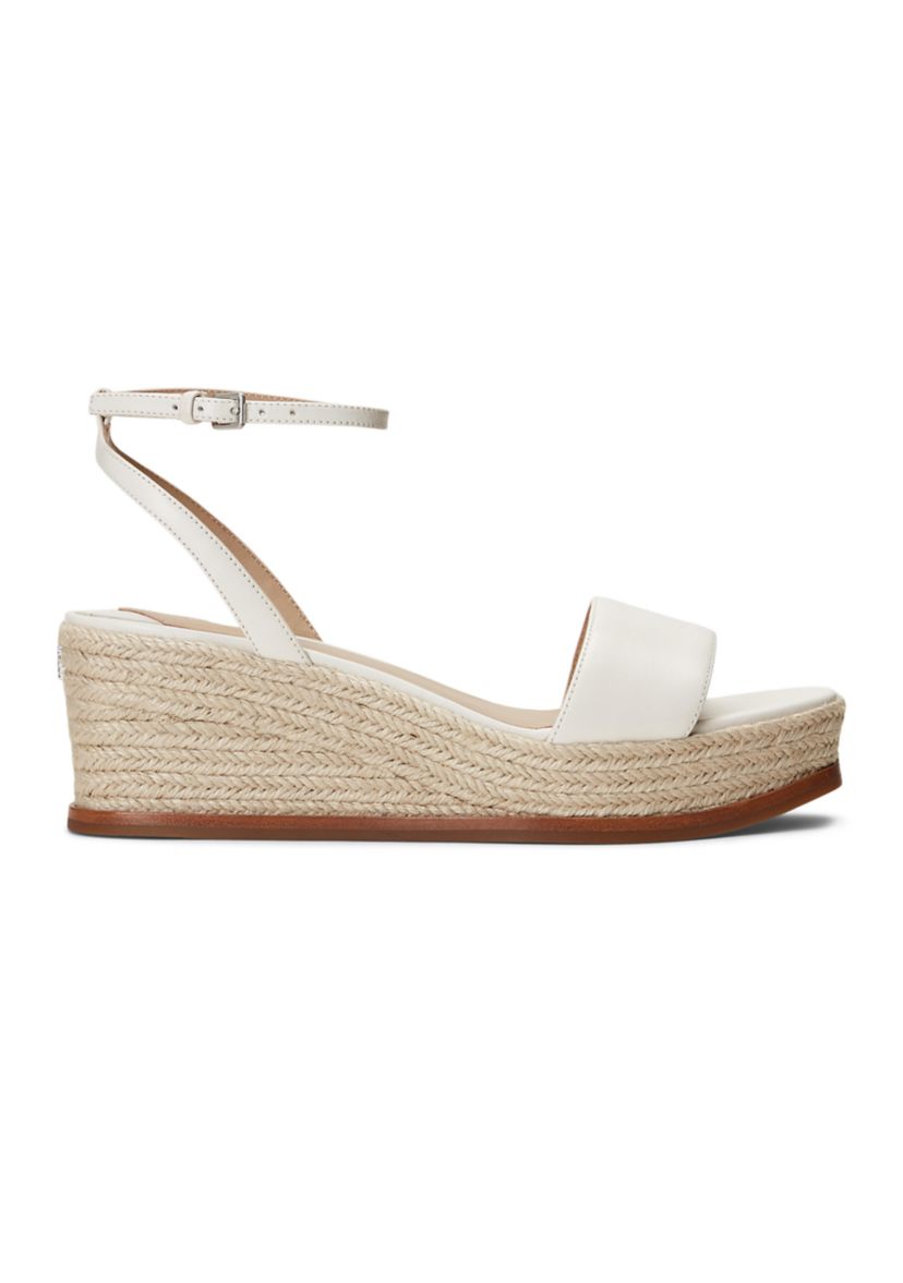 Leona Nappa Leather Espadrille Wedge Sandals