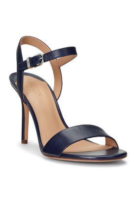 Lauren Ralph Lauren Women's Gwen Nappa Leather Sandals, Navy Blue, 9.5M