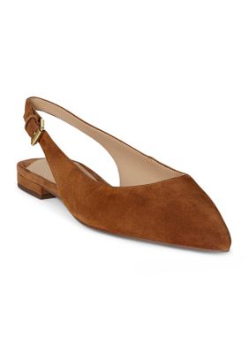 Lauren Ralph Lauren Women's Londyn Suede Slingback Flats, Tan, 6.5M