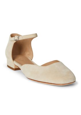 Lauren Ralph Lauren Emellie Suede Mary Jane Flats, Beige, 6M