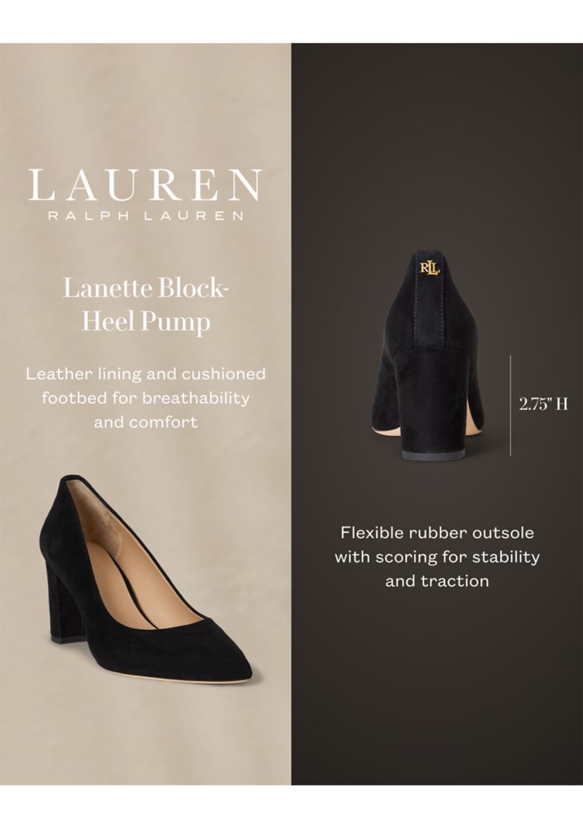 Lanette Suede Block Heel Pumps