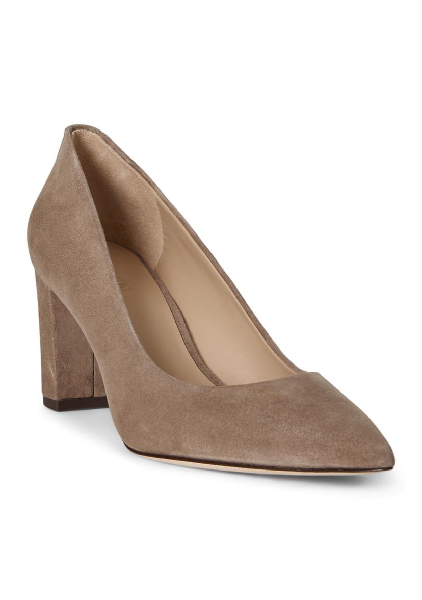 Lanette Suede Block-Heel Pumps