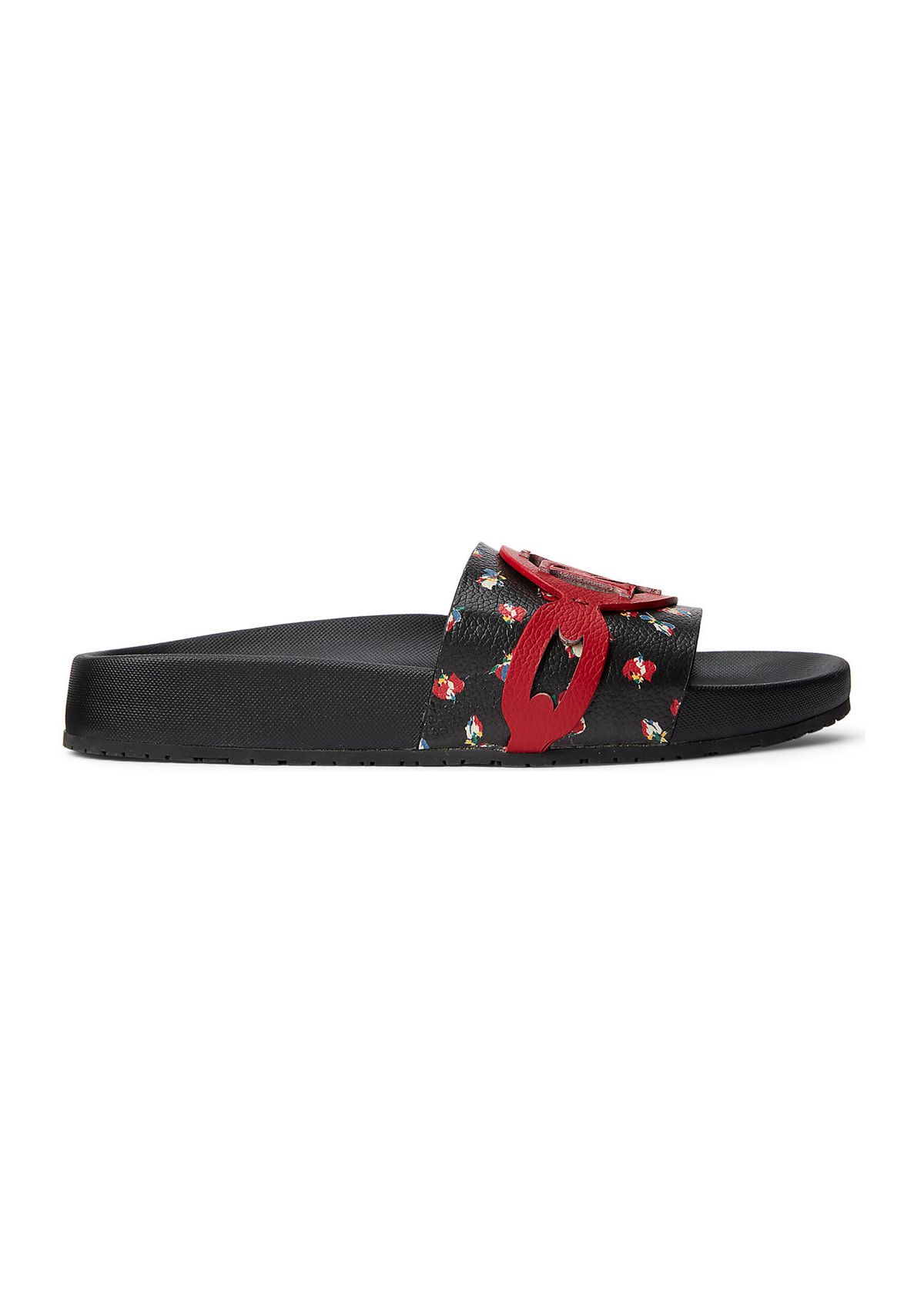 Ayden Floral Faux-Leather Pool Slides