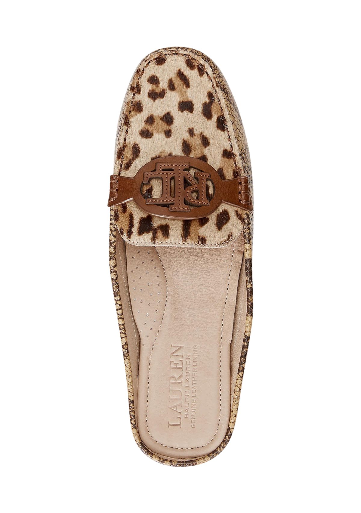 Brynn Embossed Leather & Haircalf Driver Flats