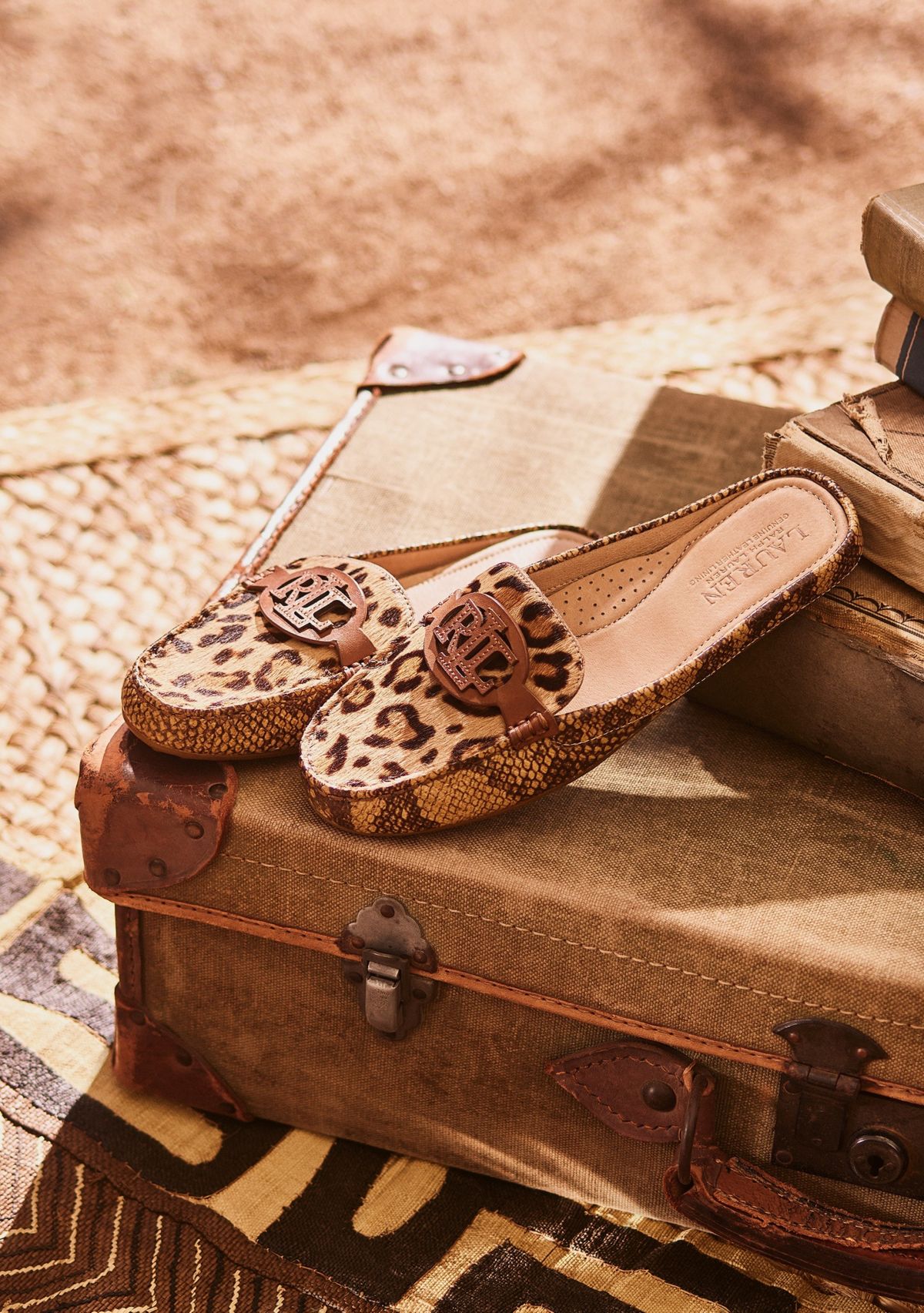 Brynn Embossed Leather & Haircalf Driver Flats
