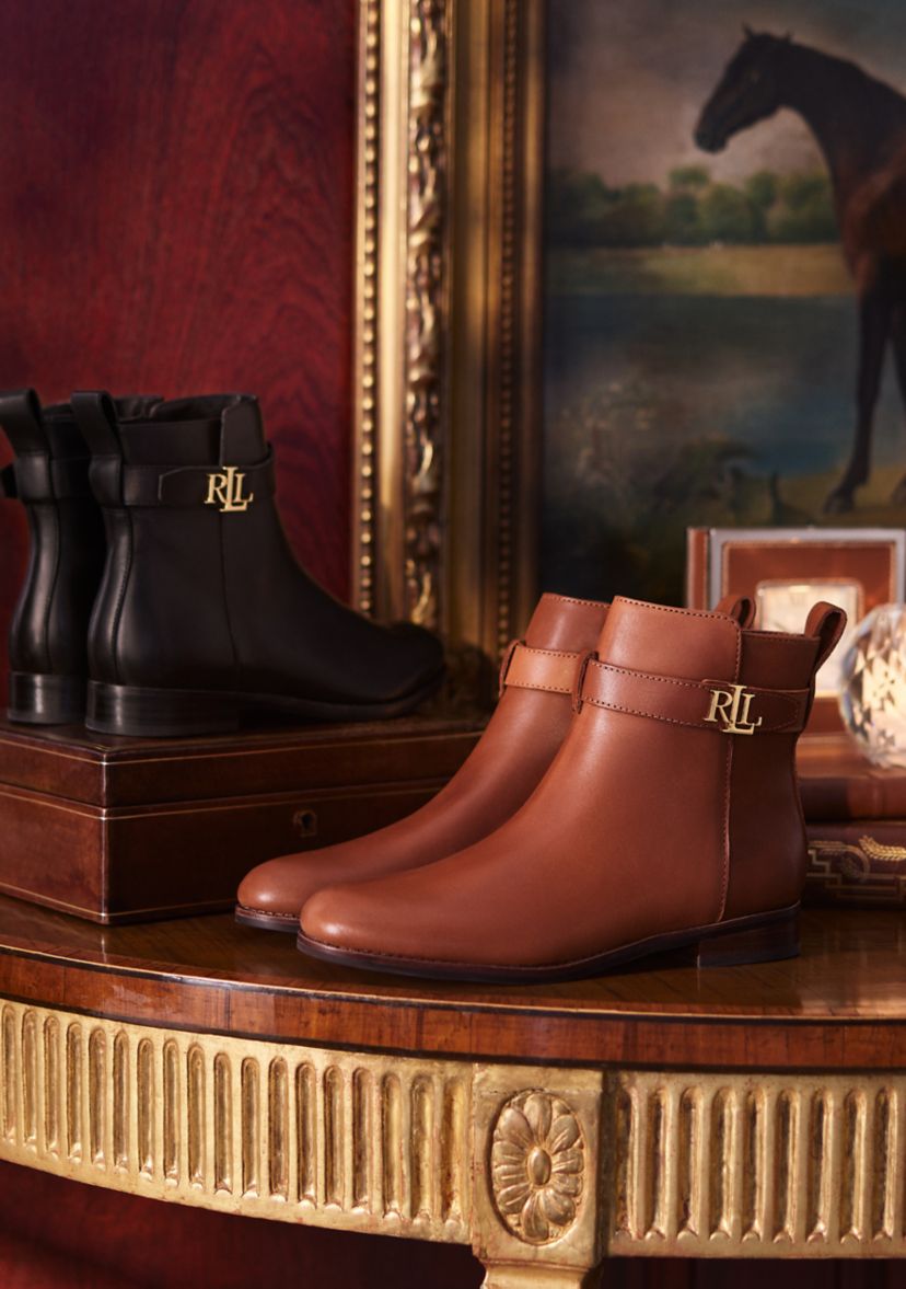 Briele Burnished Leather Booties