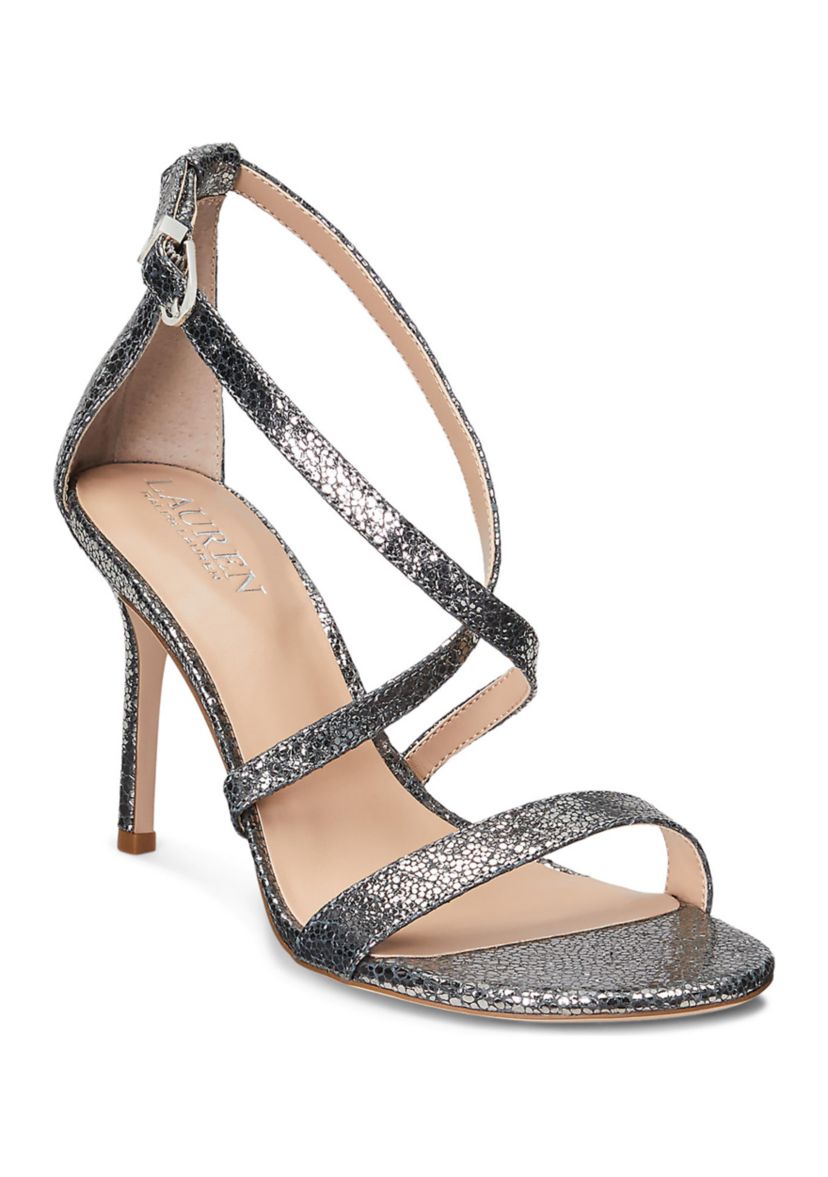 Gabriele Metallic Faux Snakeskin Sandals