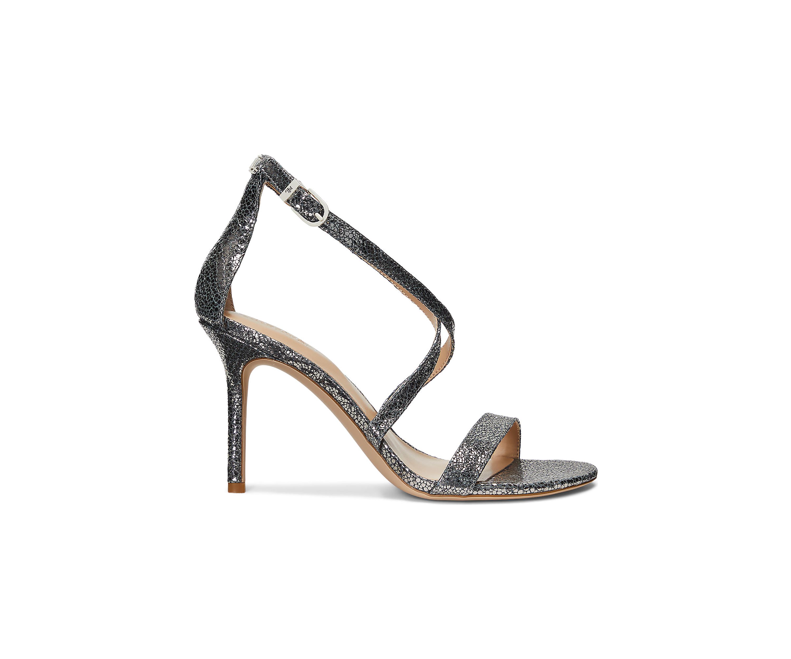 Gabriele Metallic Faux Snakeskin Sandals