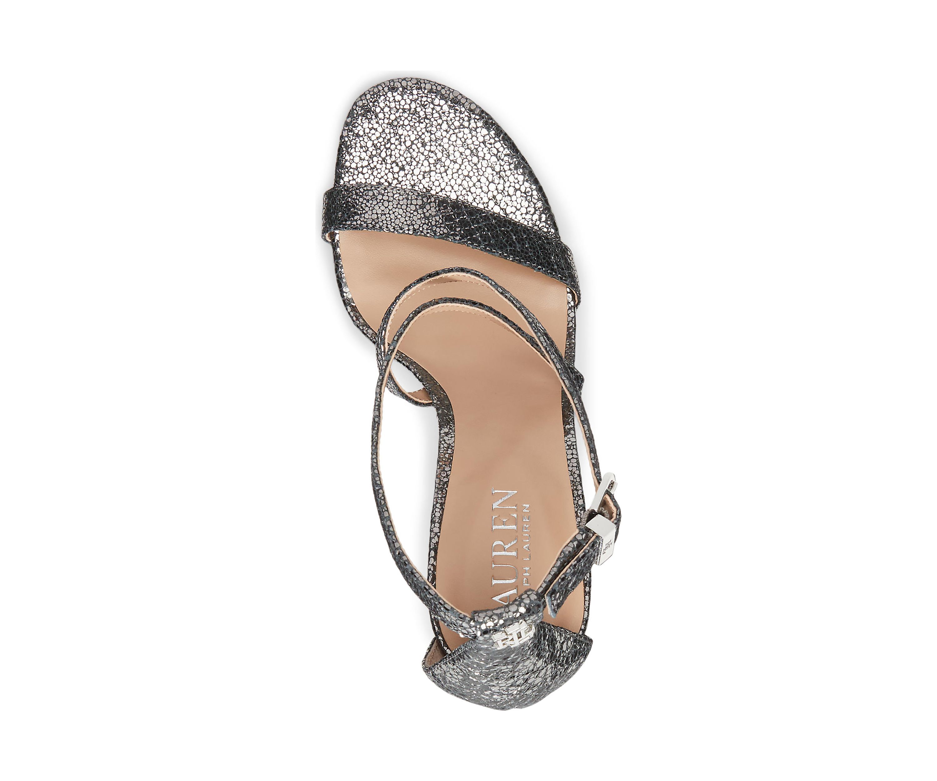 Gabriele Metallic Faux Snakeskin Sandals