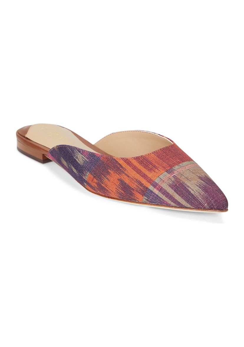 Londyn Geometric Print Canvas Mules