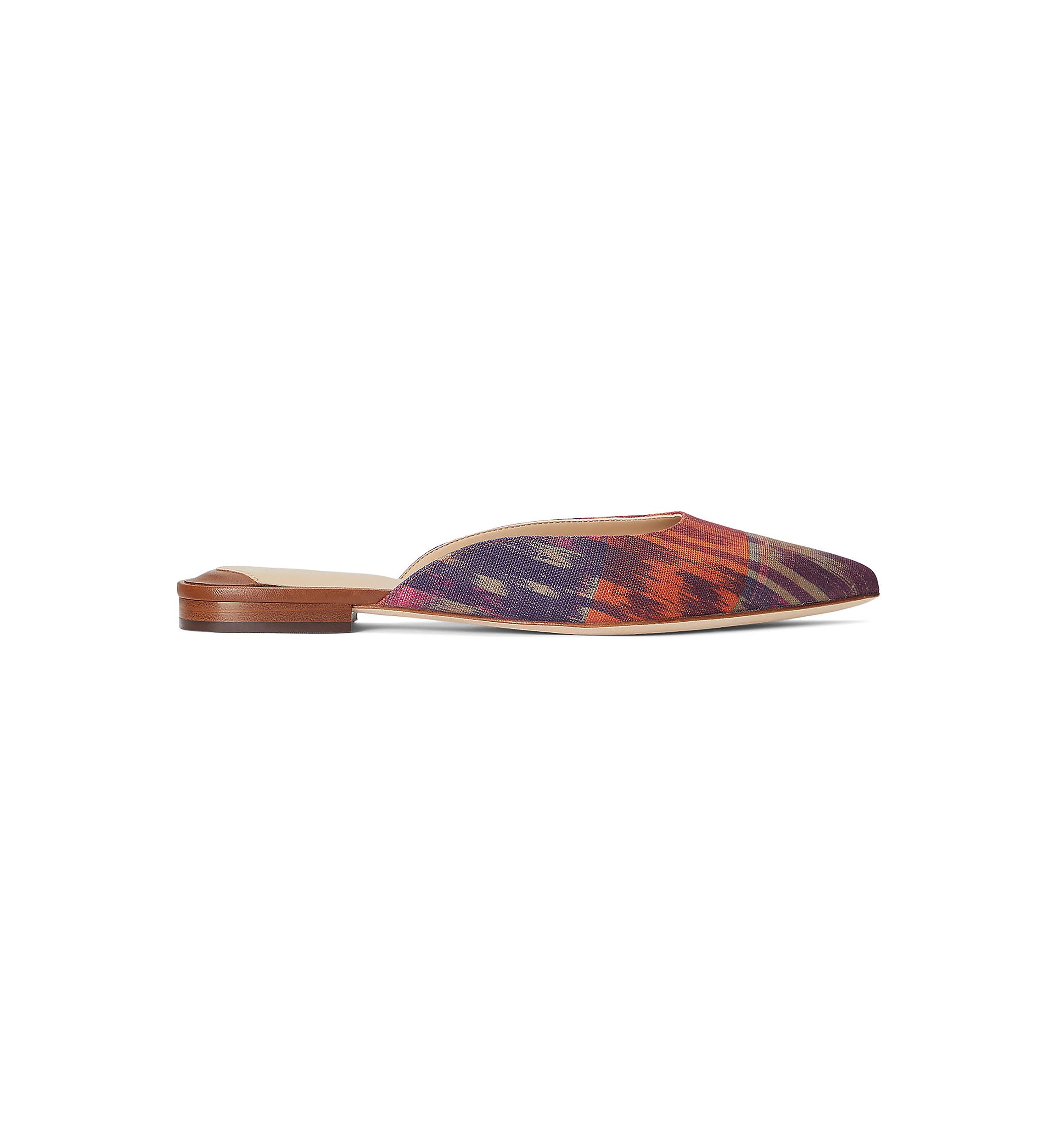 Londyn Geometric Print Canvas Mules