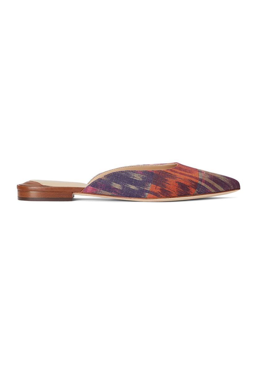 Londyn Geometric Print Canvas Mules