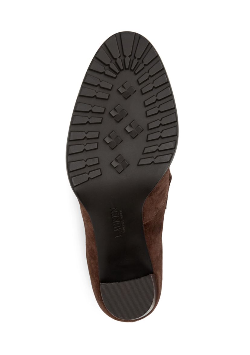 Mabel Leather Trim Suede Booties