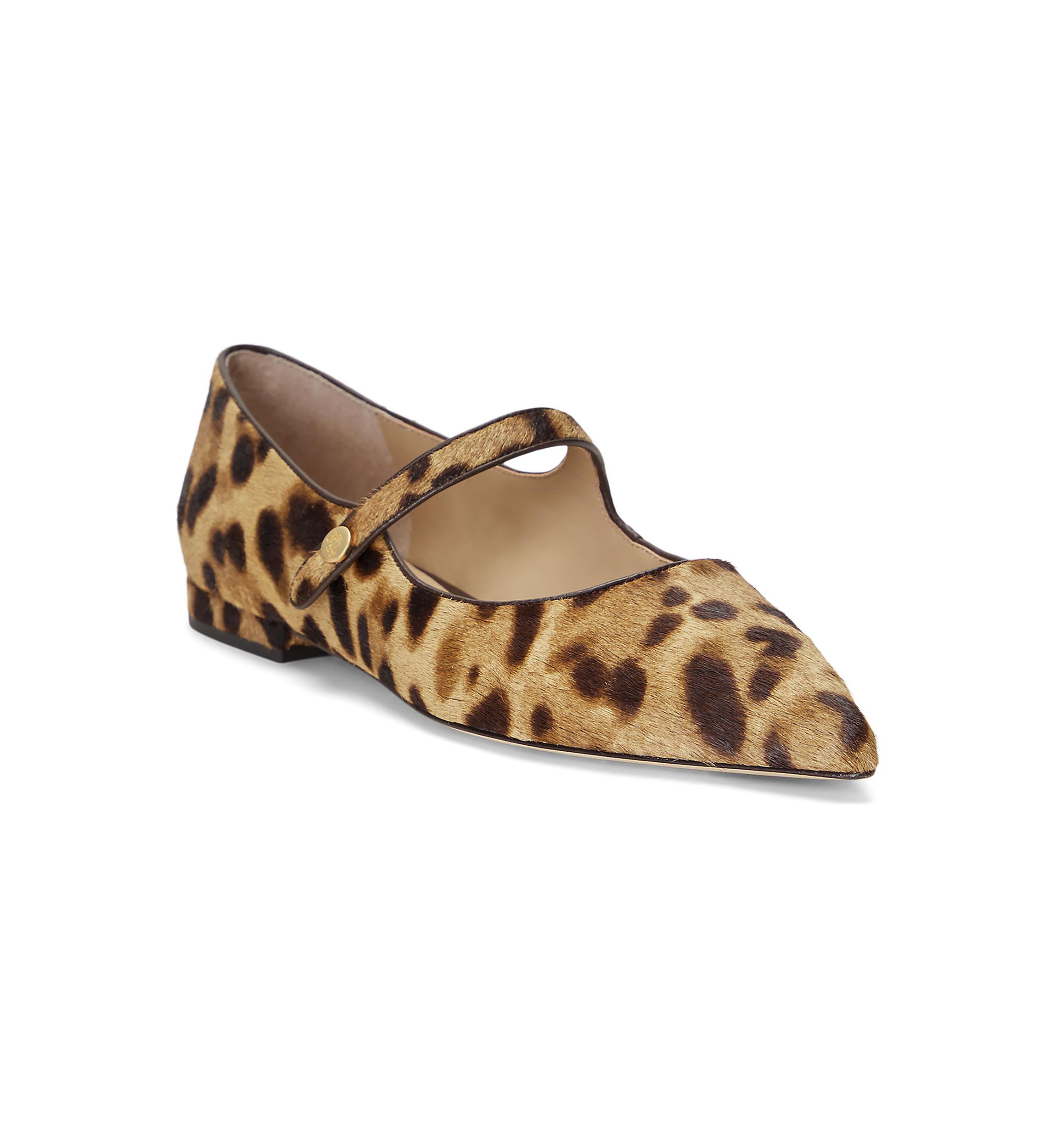 Londyn Leopard Print Haircalf Mary Jane Flats