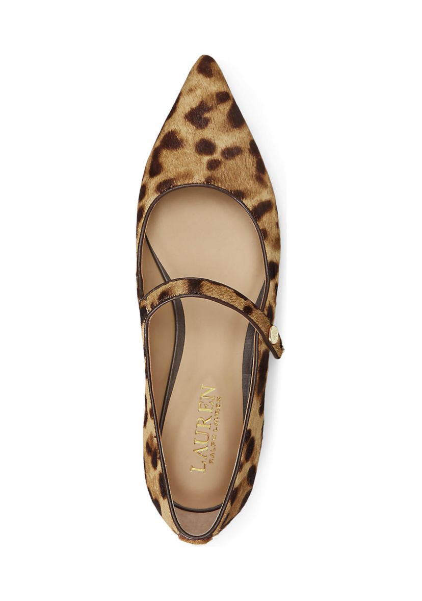 Londyn Leopard Print Haircalf Mary Jane Flats