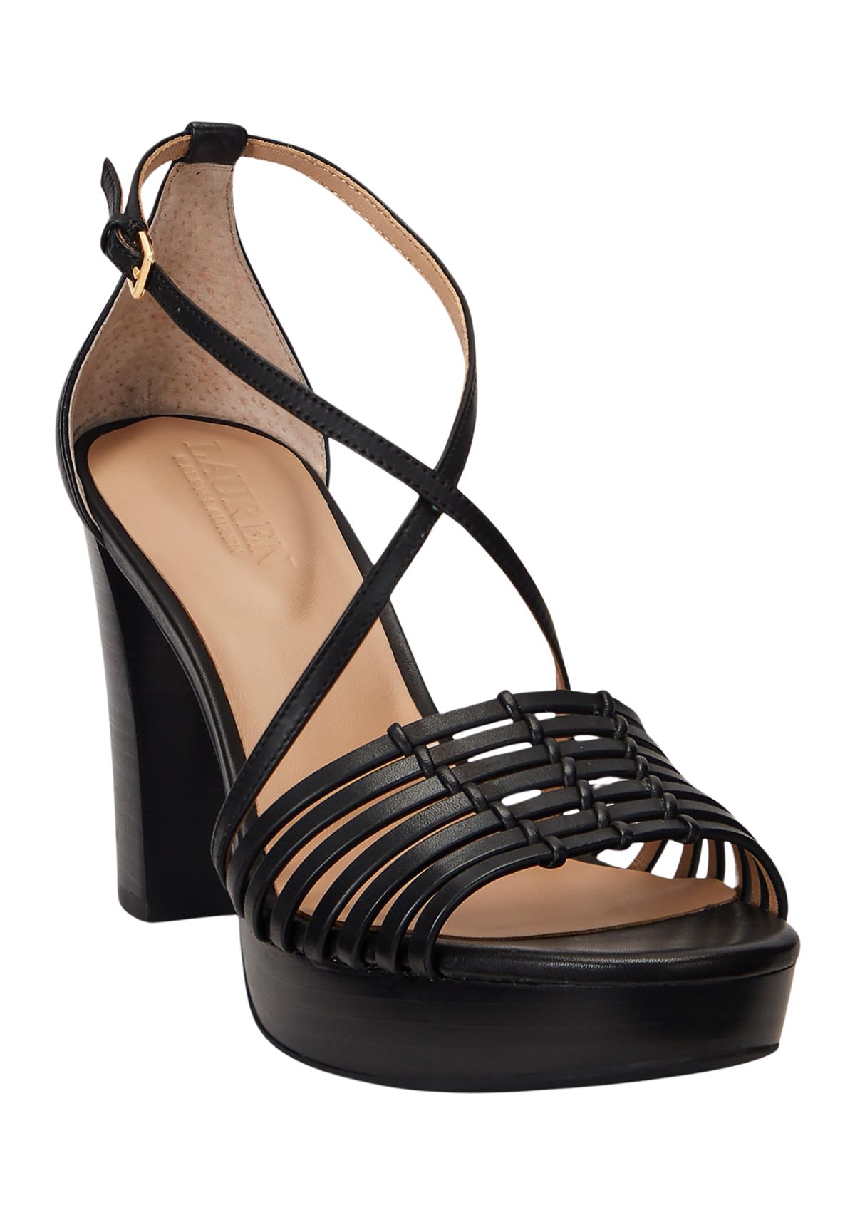 Shelby Burnished Leather Platform Sandals