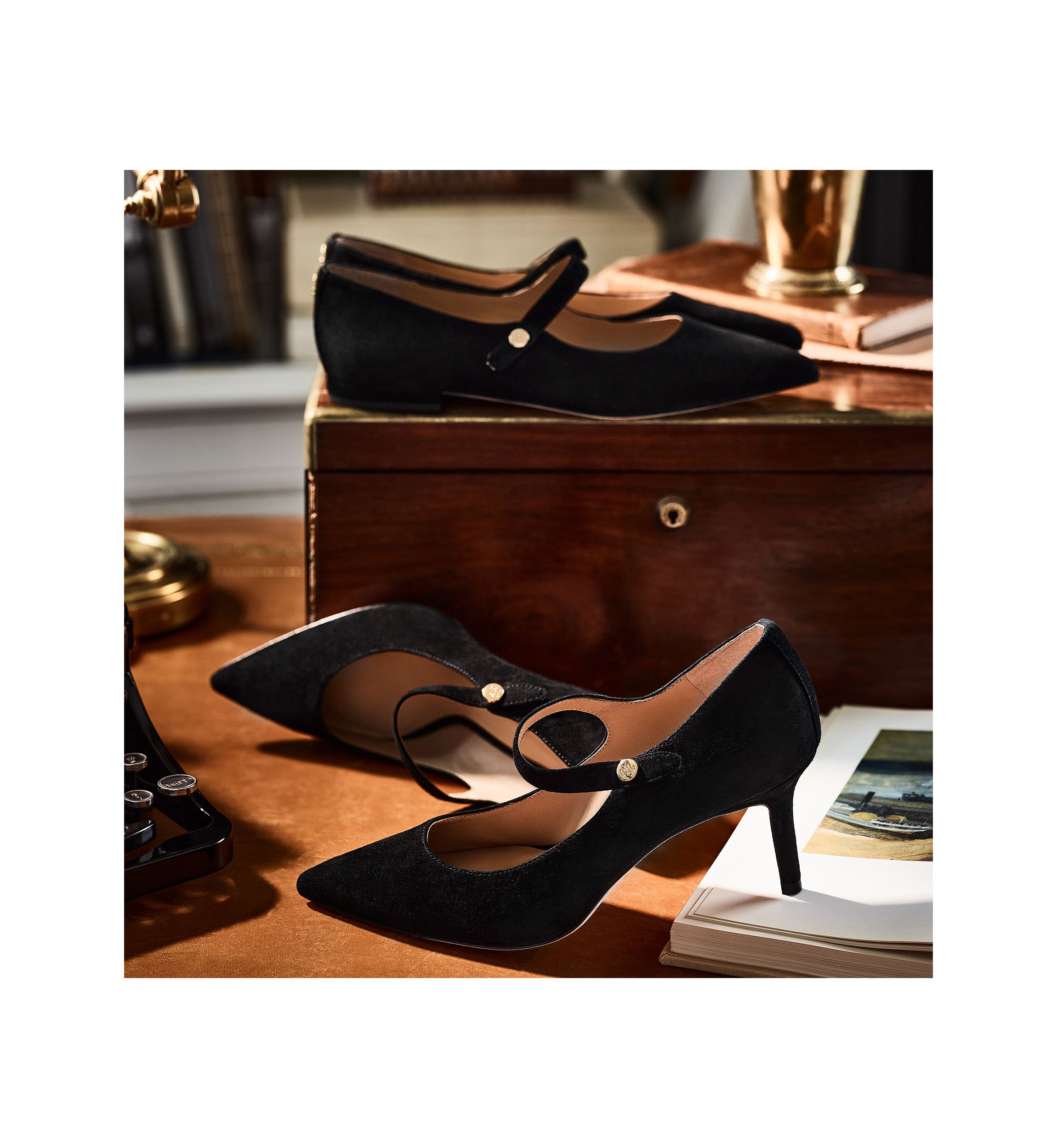 Lanette Suede Mary Jane Pumps