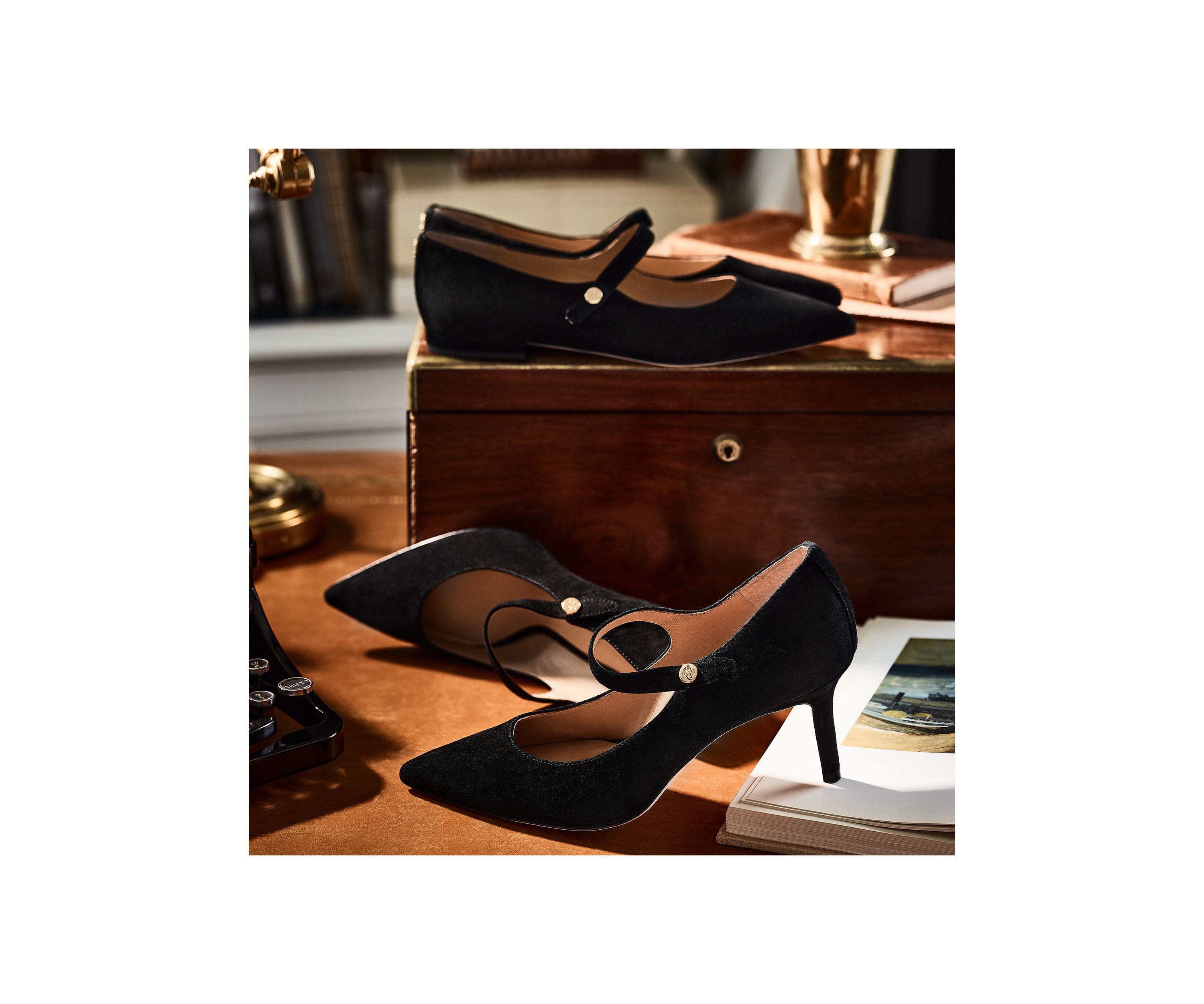 Lanette Suede Mary Jane Pumps