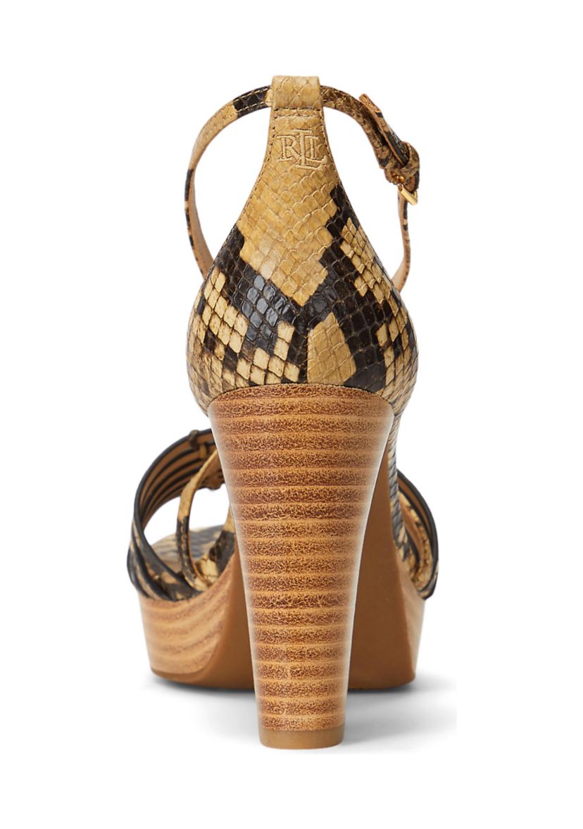 Shelby Faux Snakeskin Platform Sandals