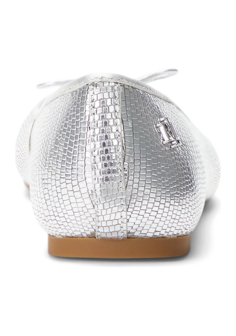 Jayna Metallic Lizard Embossed Flats