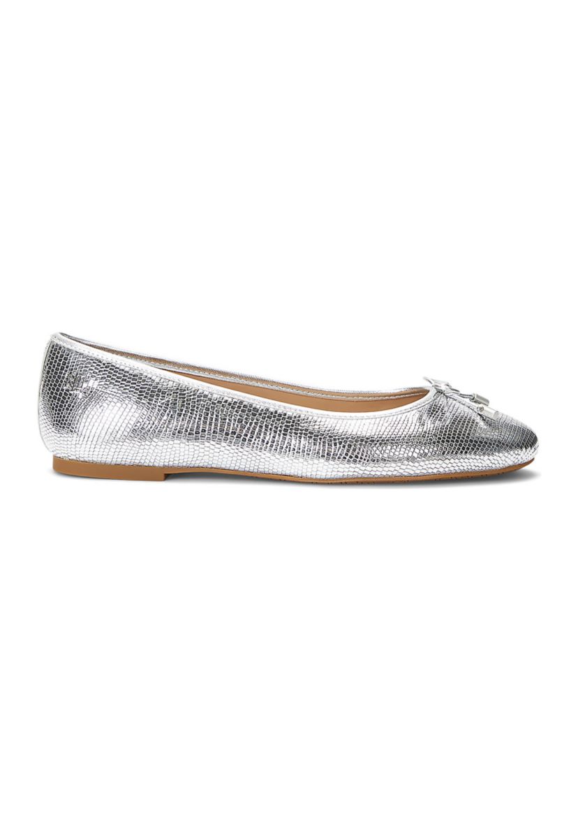 Jayna Metallic Lizard Embossed Flats