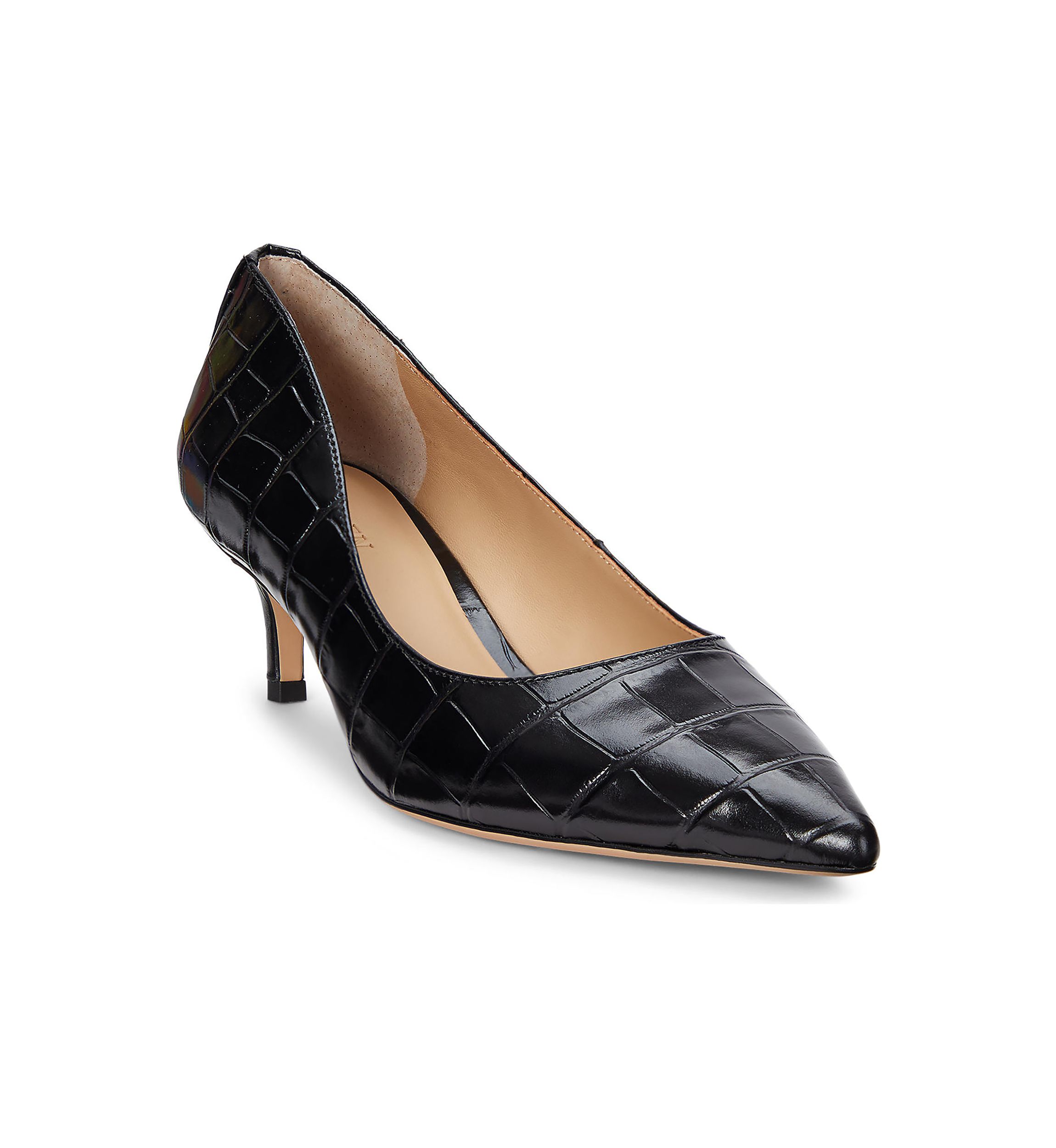 Adrienne Crocodile Embossed Leather Pumps