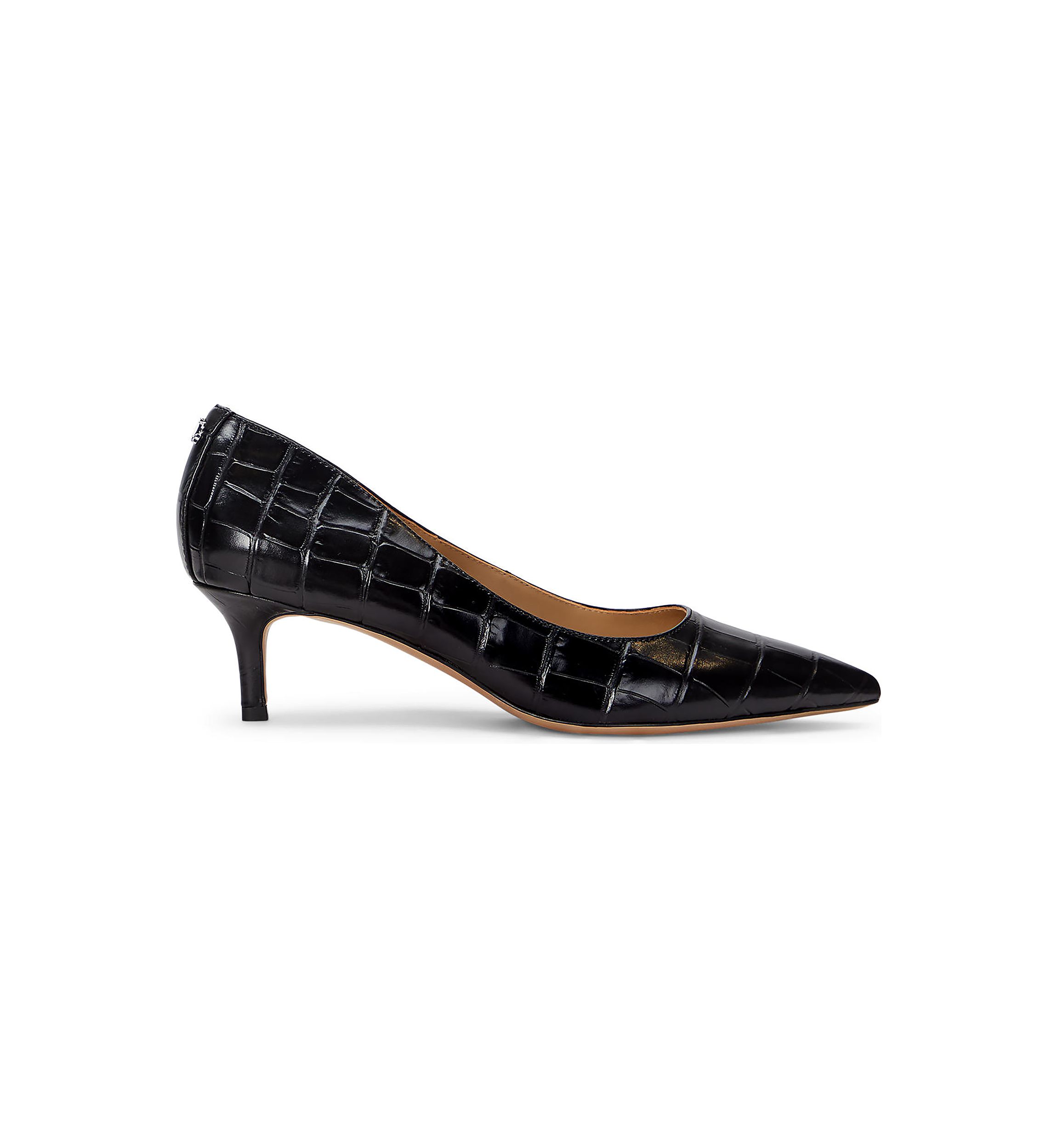 Adrienne Crocodile Embossed Leather Pumps