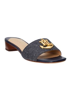 【 Ralph Lauren】フェイ アンカーロゴ クロスダイ サンダル Lauren Ralph Lauren Fay Anchor Logo Cross Dyed Canvas