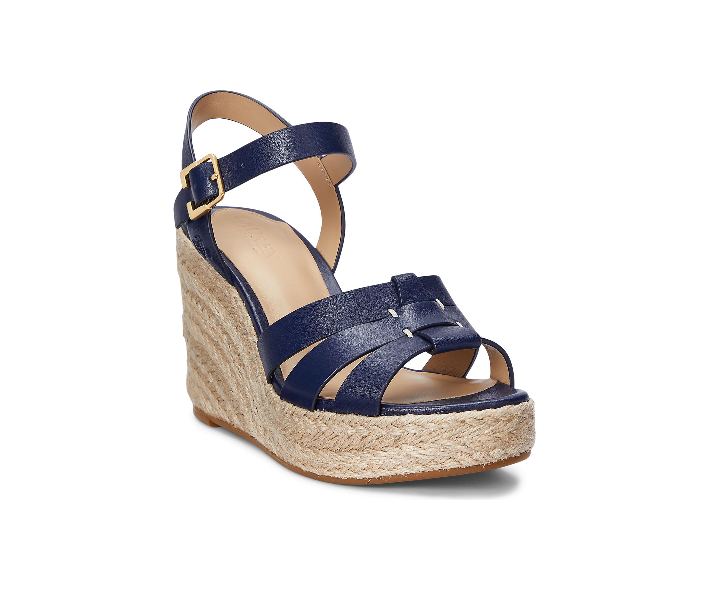 Soffia Nappa Leather Espadrille Wedge Sandals
