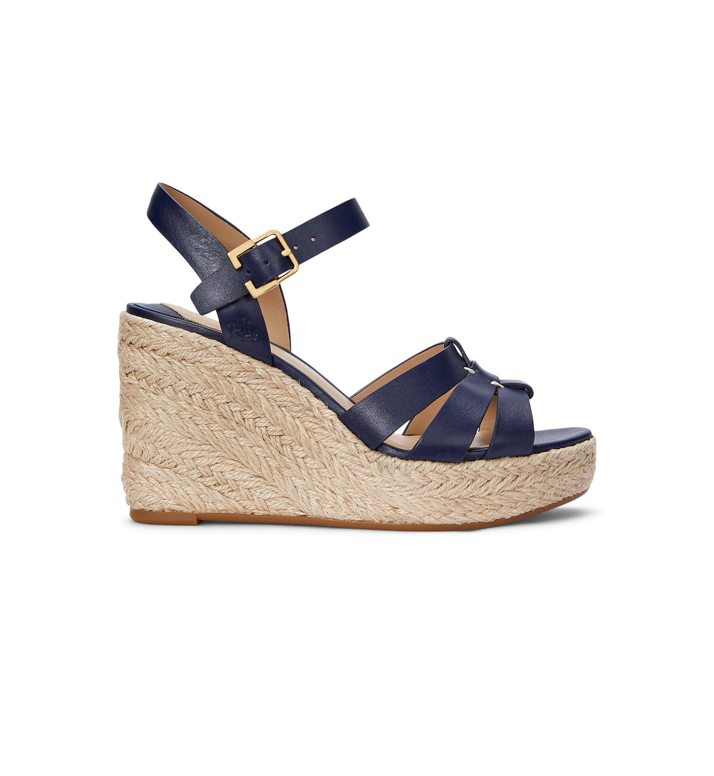 Soffia Nappa Leather Espadrille Wedge Sandals