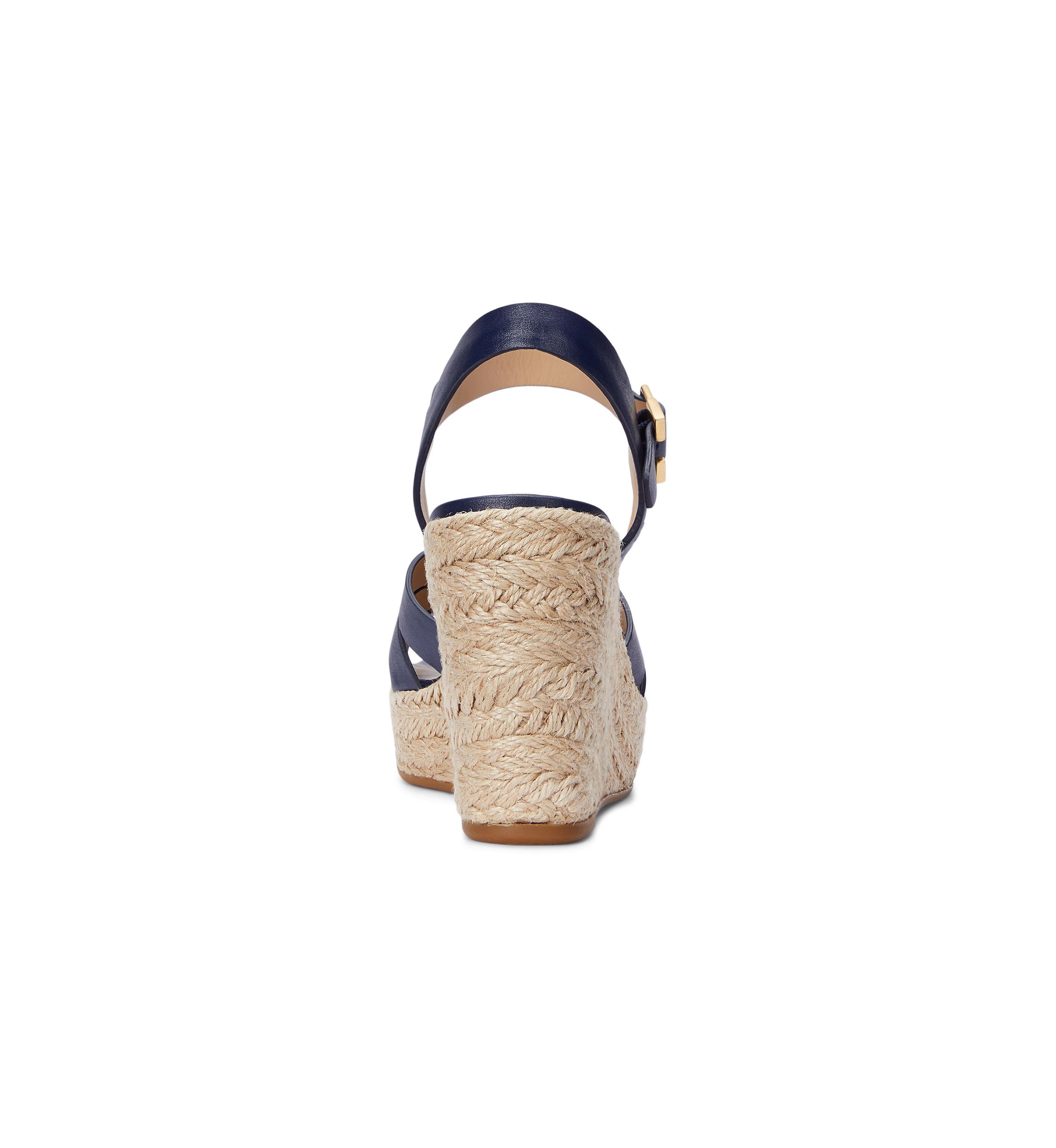 Soffia Nappa Leather Espadrille Wedge Sandals
