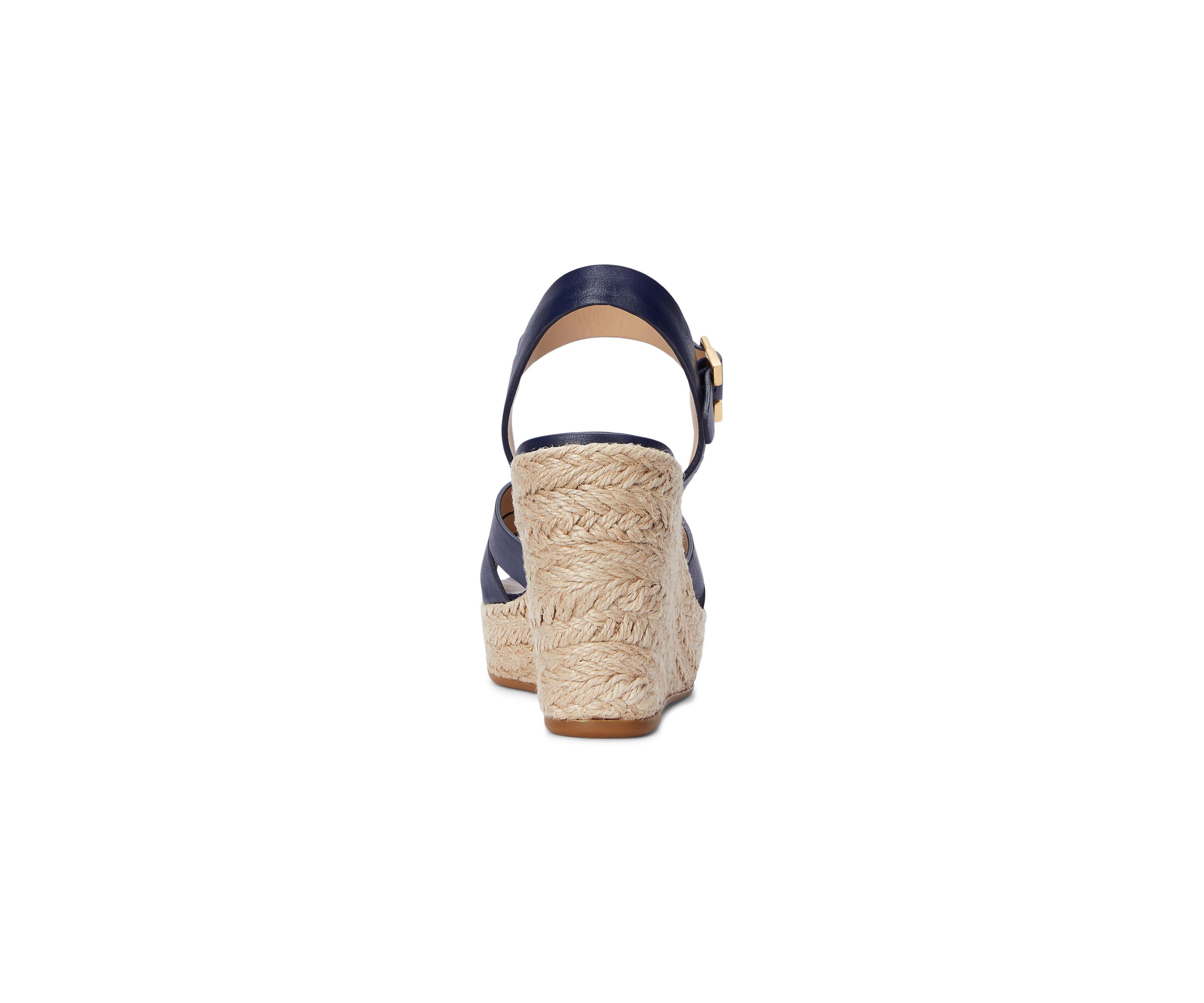 Soffia Nappa Leather Espadrille Wedge Sandals