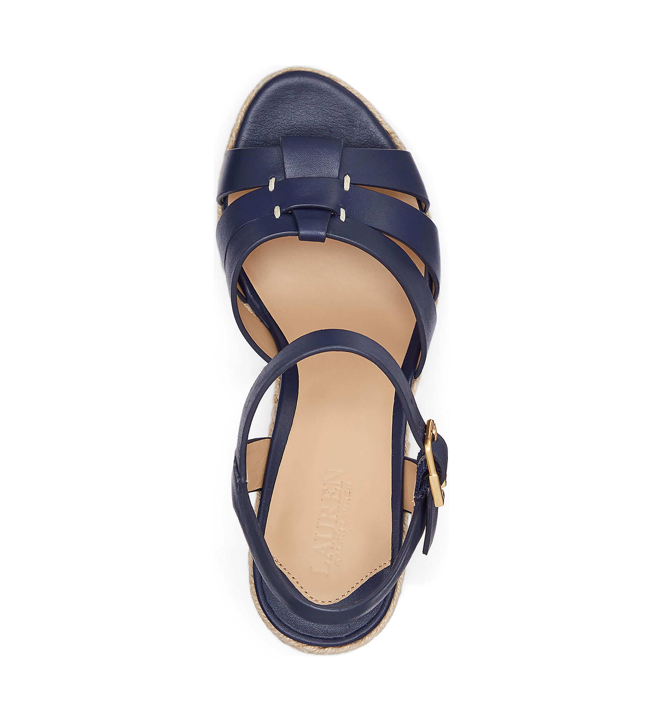 Soffia Nappa Leather Espadrille Wedge Sandals