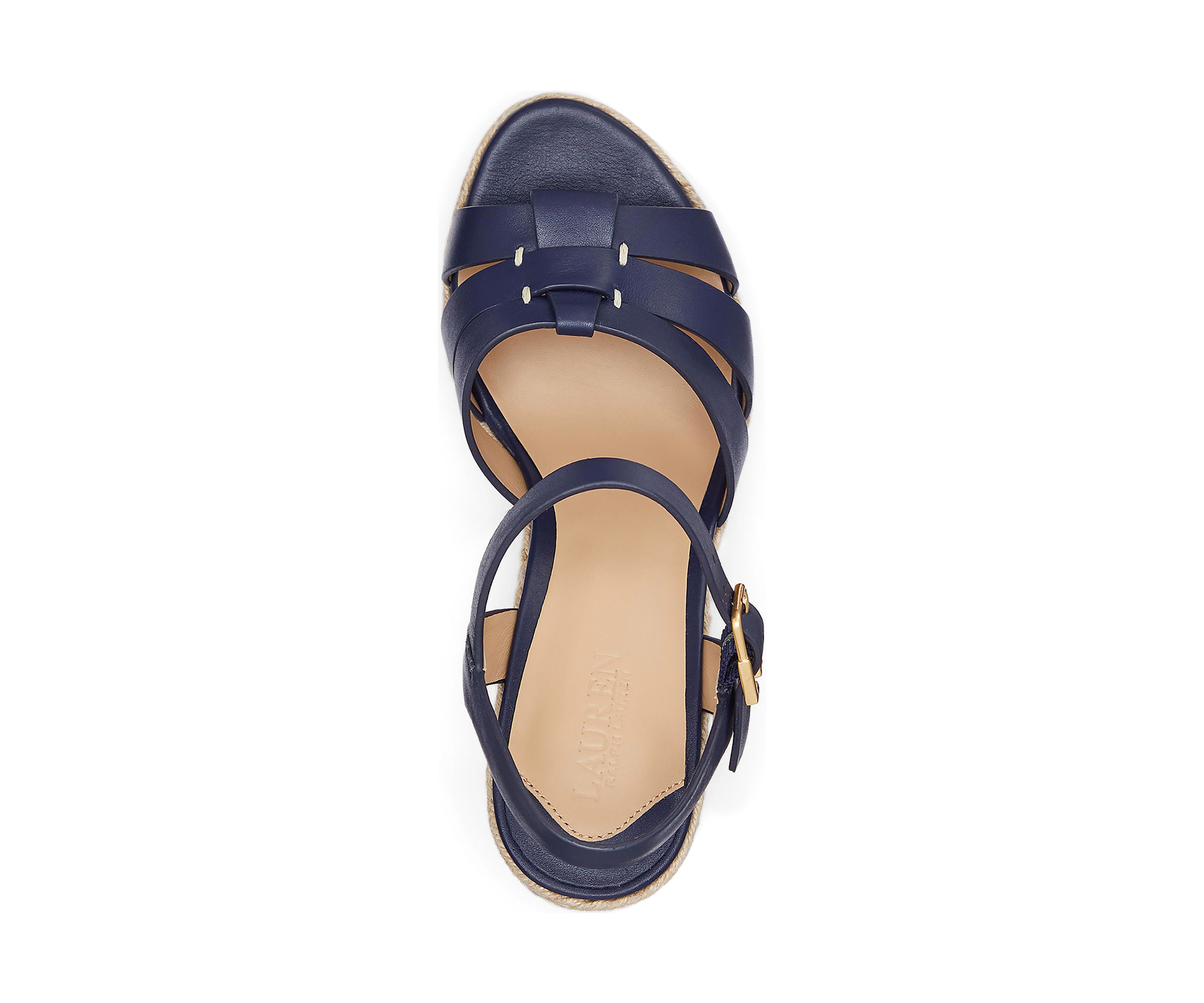 Soffia Nappa Leather Espadrille Wedge Sandals