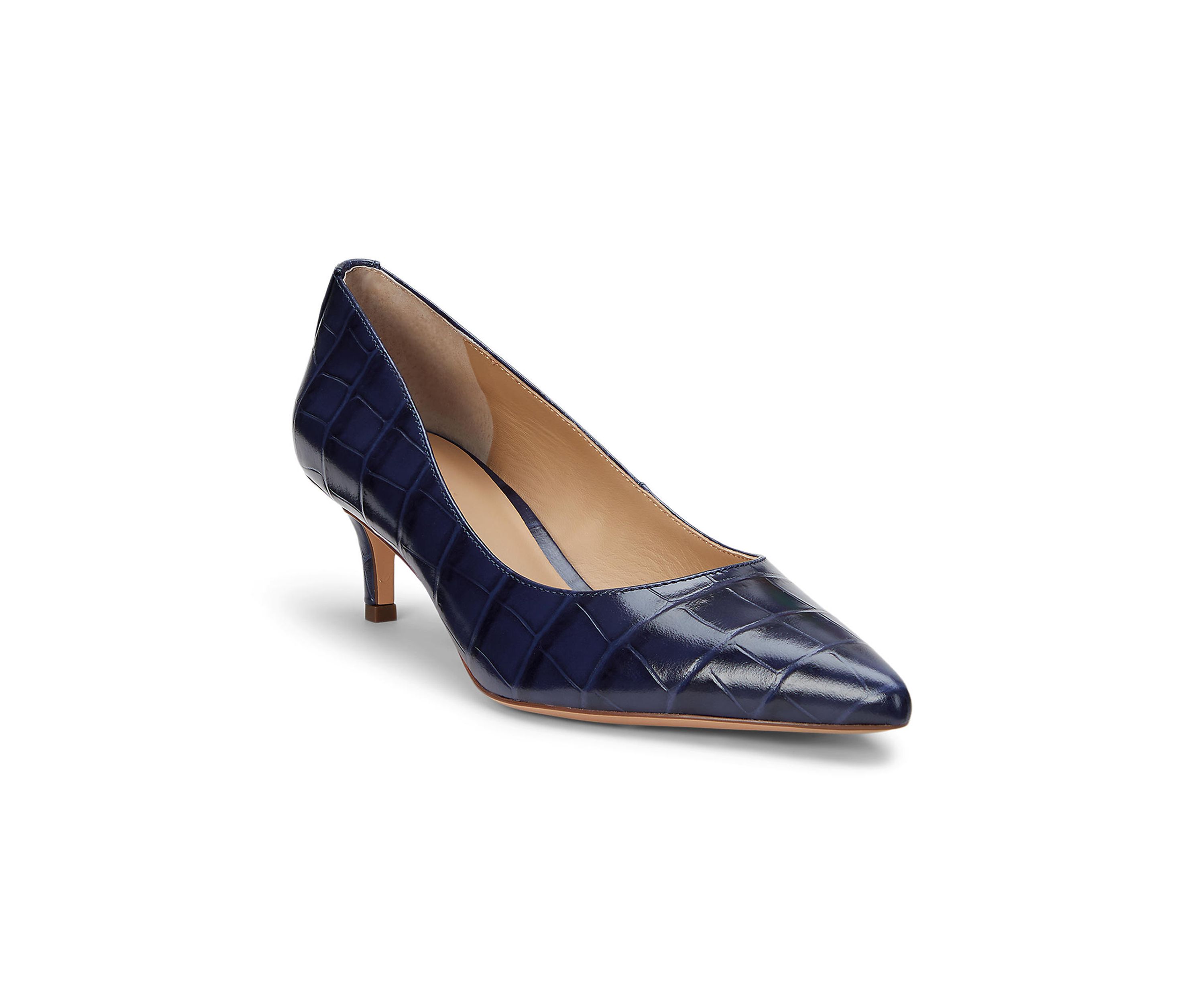 Adrienne Crocodile Embossed Leather Pumps
