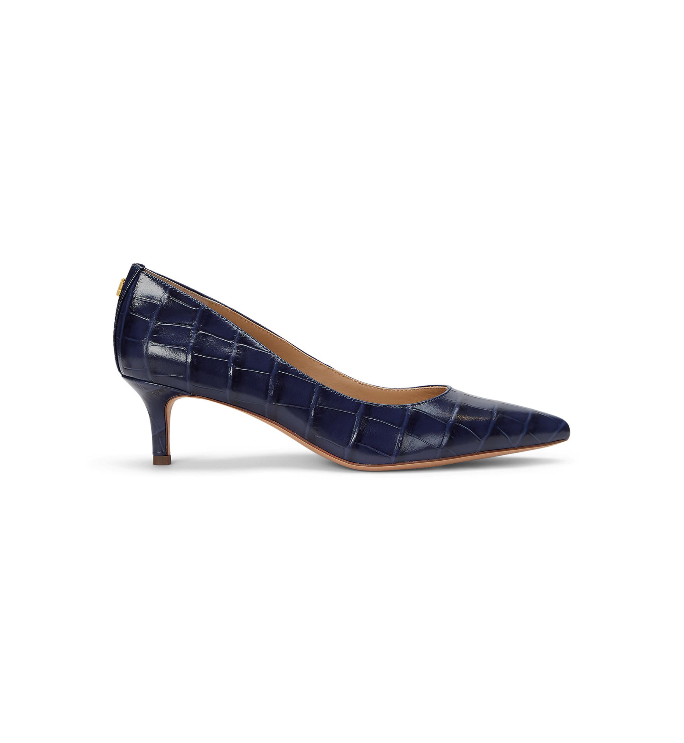 Adrienne Crocodile Embossed Leather Pumps