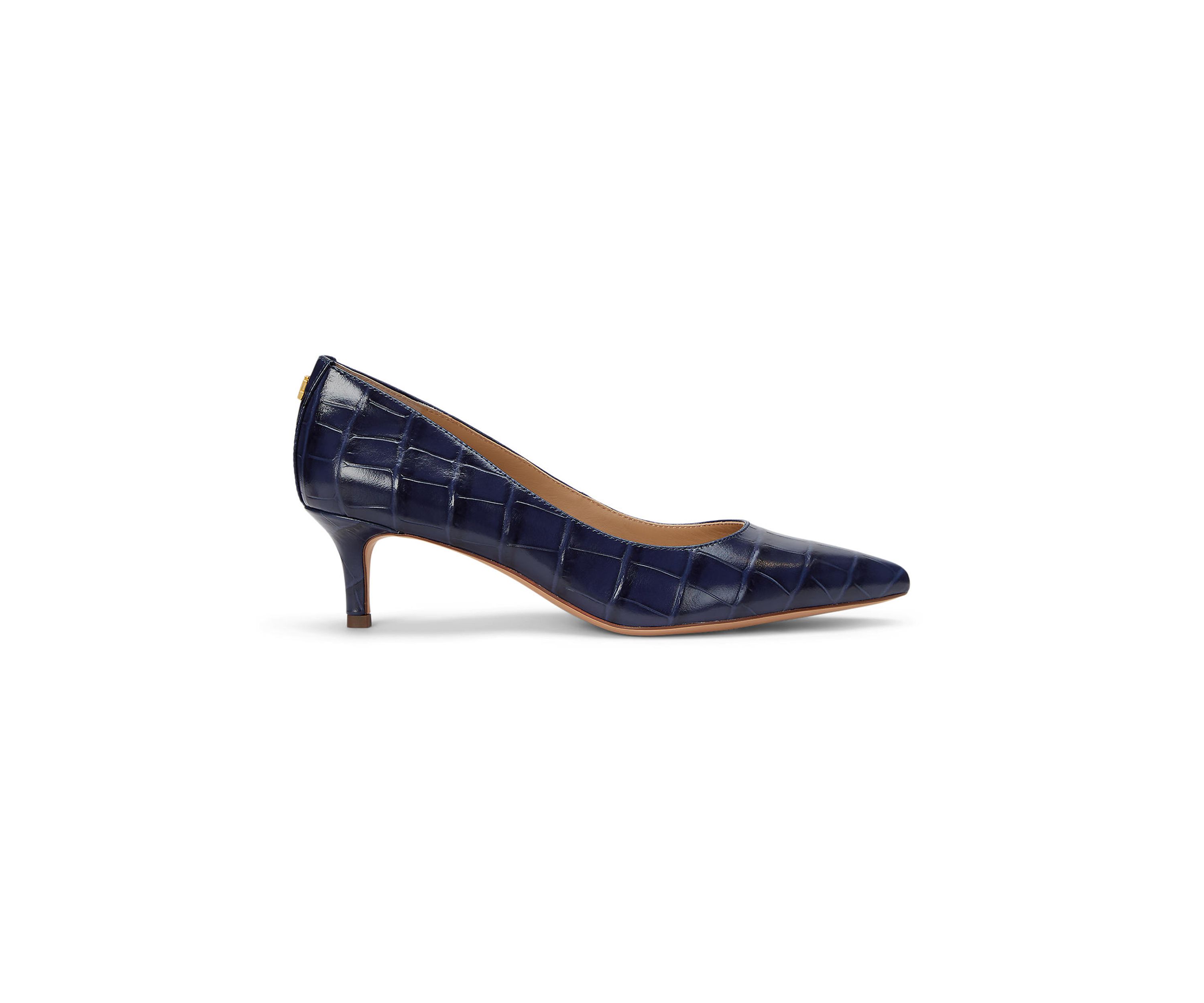 Adrienne Crocodile Embossed Leather Pumps
