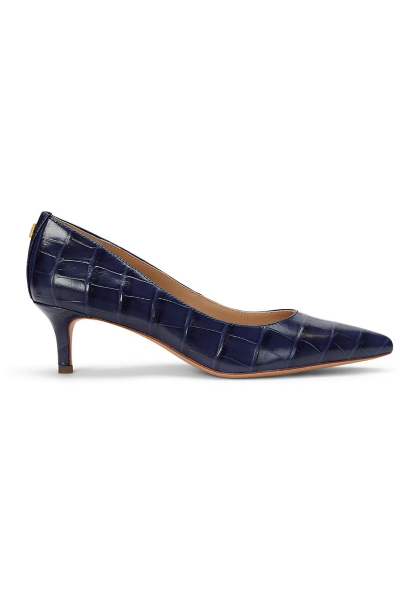 Adrienne Crocodile Embossed Leather Pumps