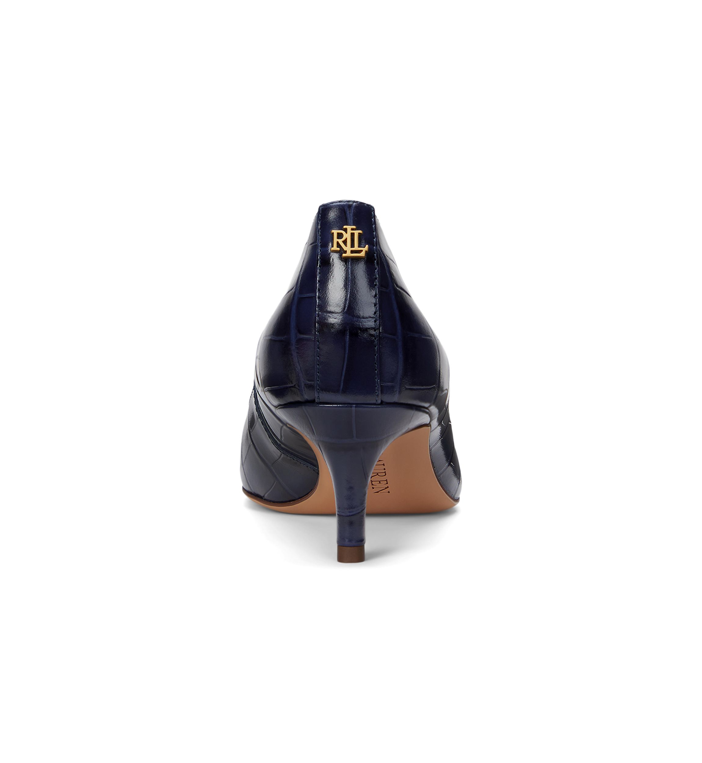 Adrienne Crocodile Embossed Leather Pumps
