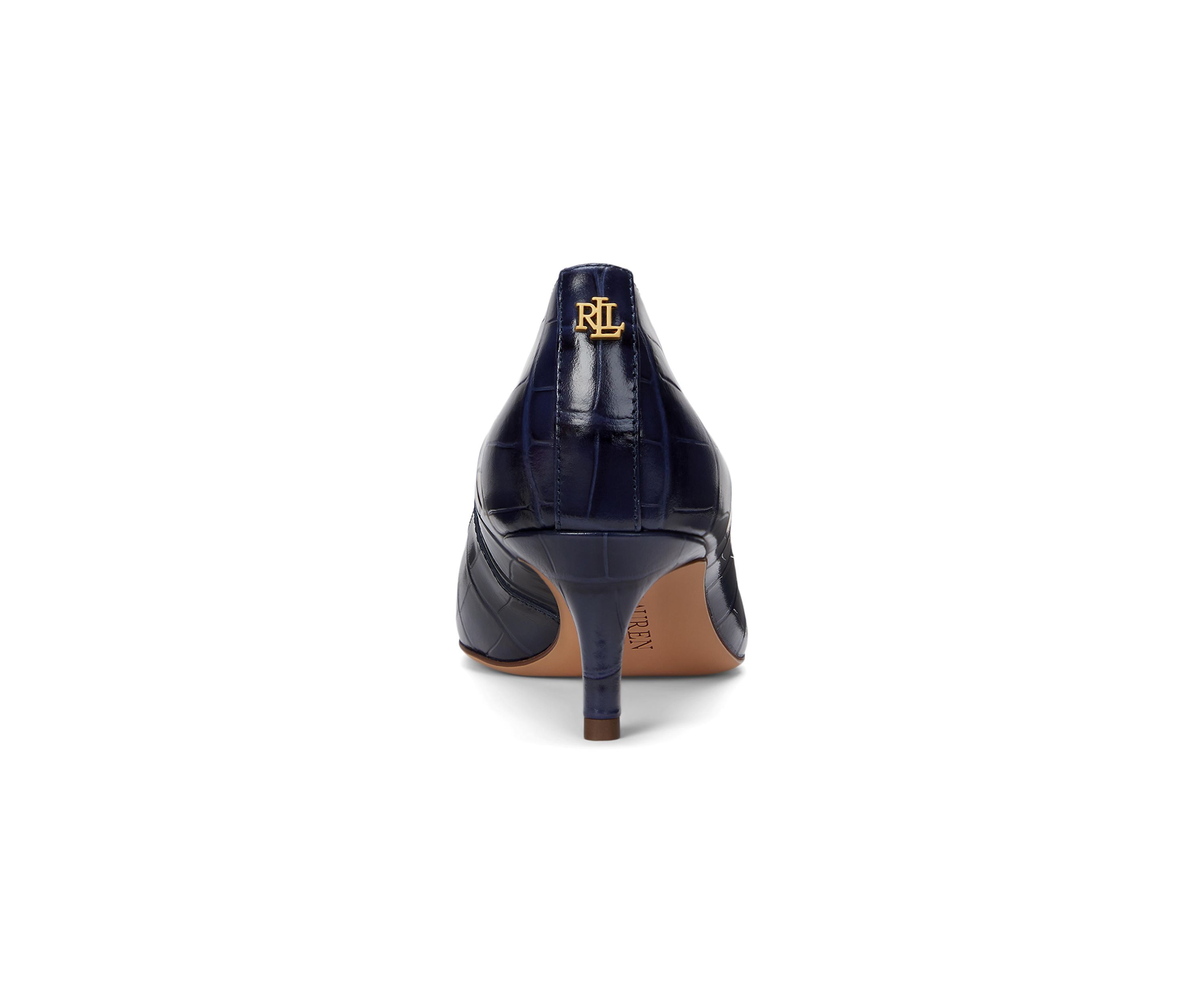 Adrienne Crocodile Embossed Leather Pumps