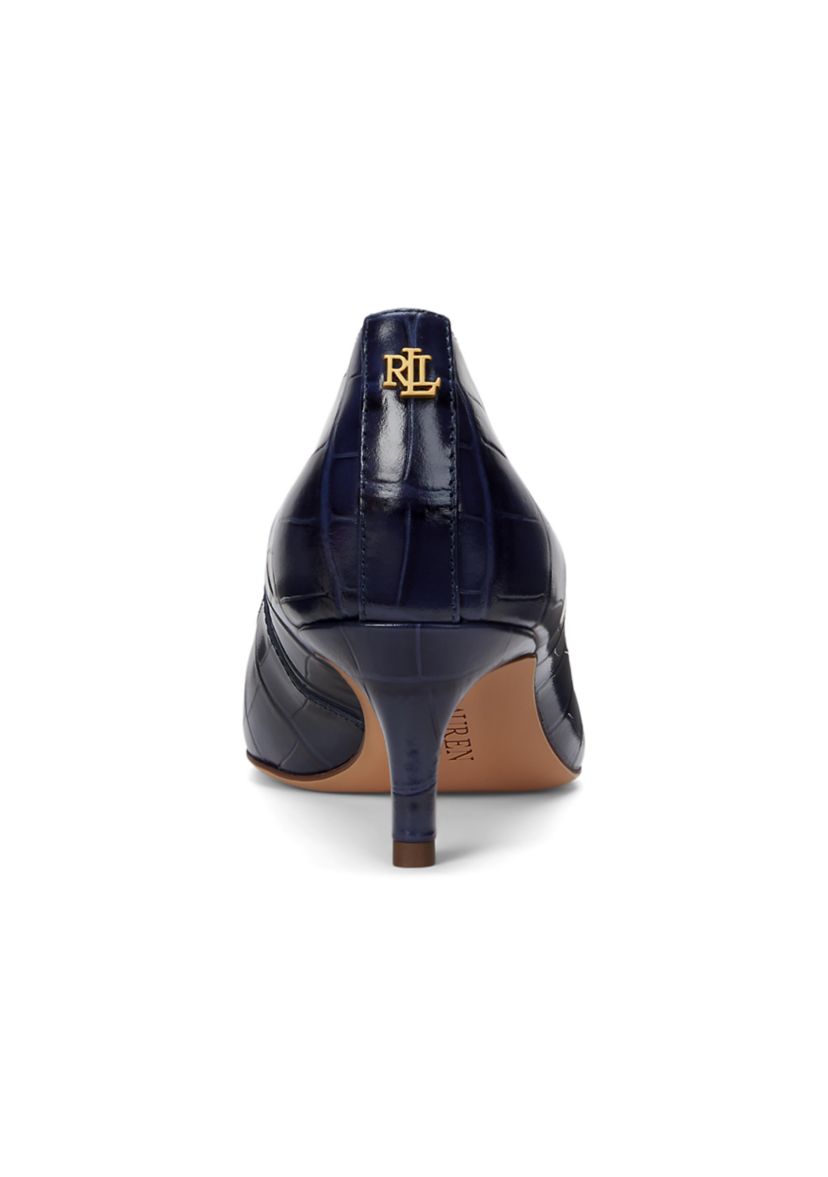 Adrienne Crocodile Embossed Leather Pumps