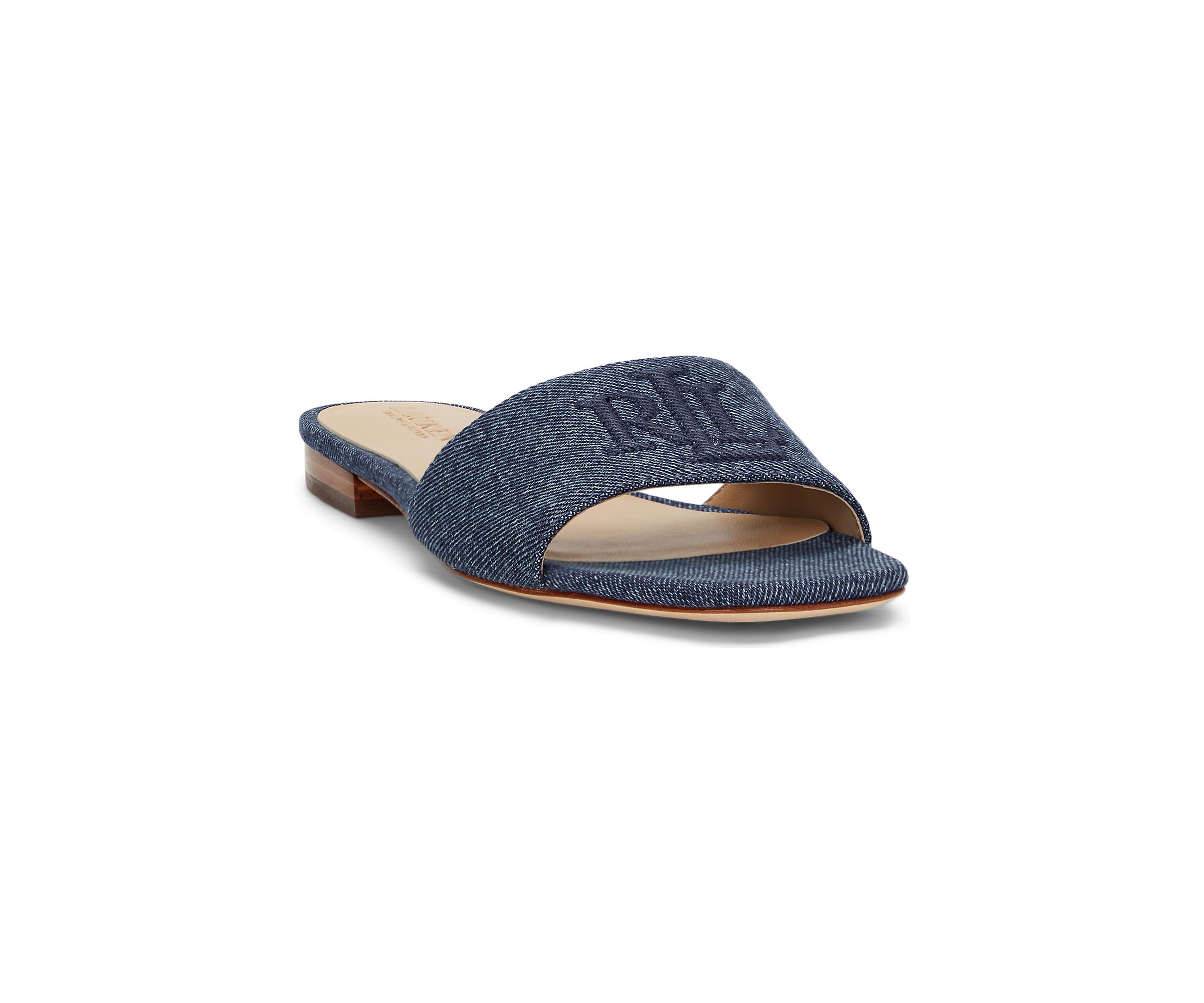 Everley Washed Denim Slide Sandals