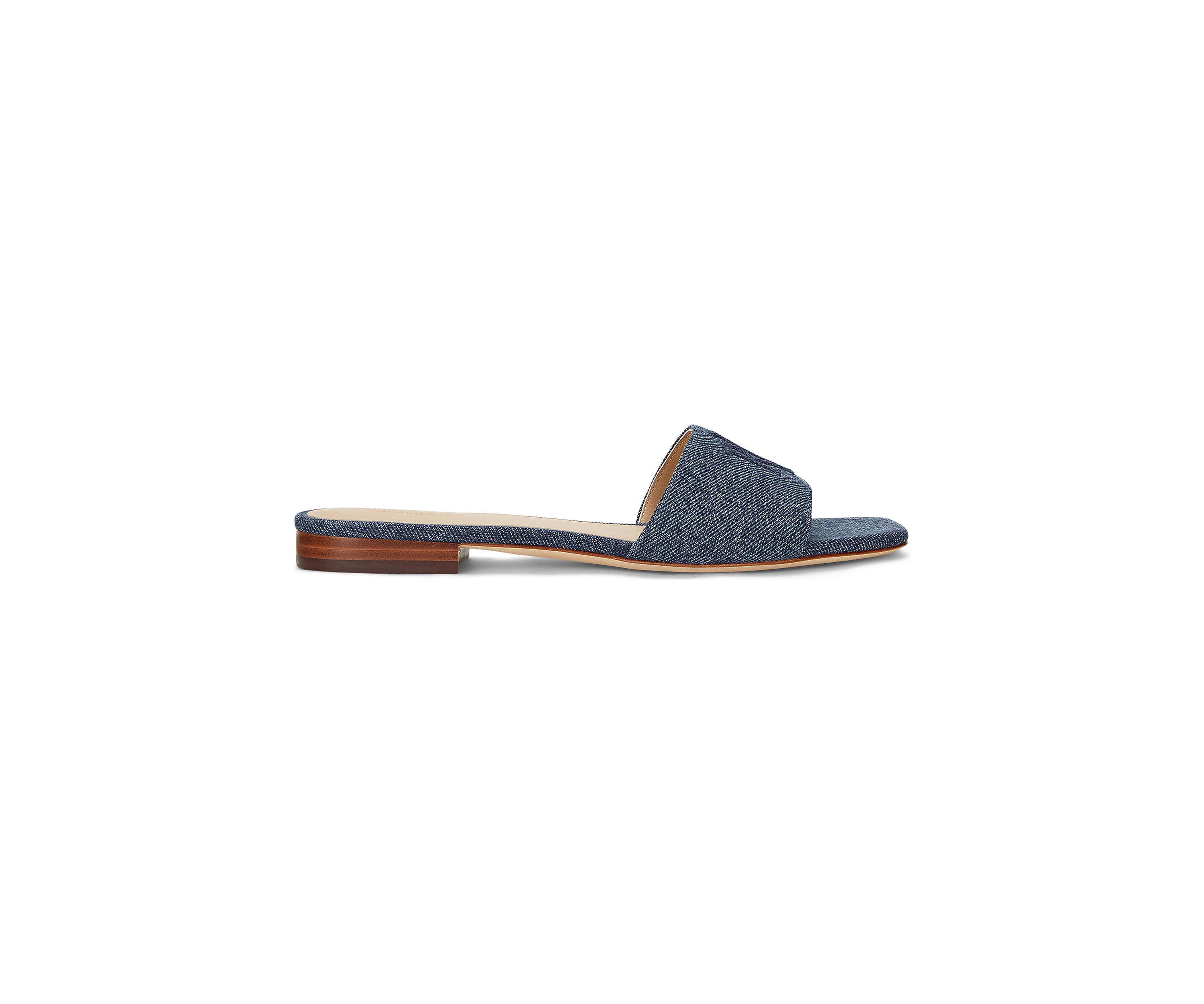 Everley Washed Denim Slide Sandals