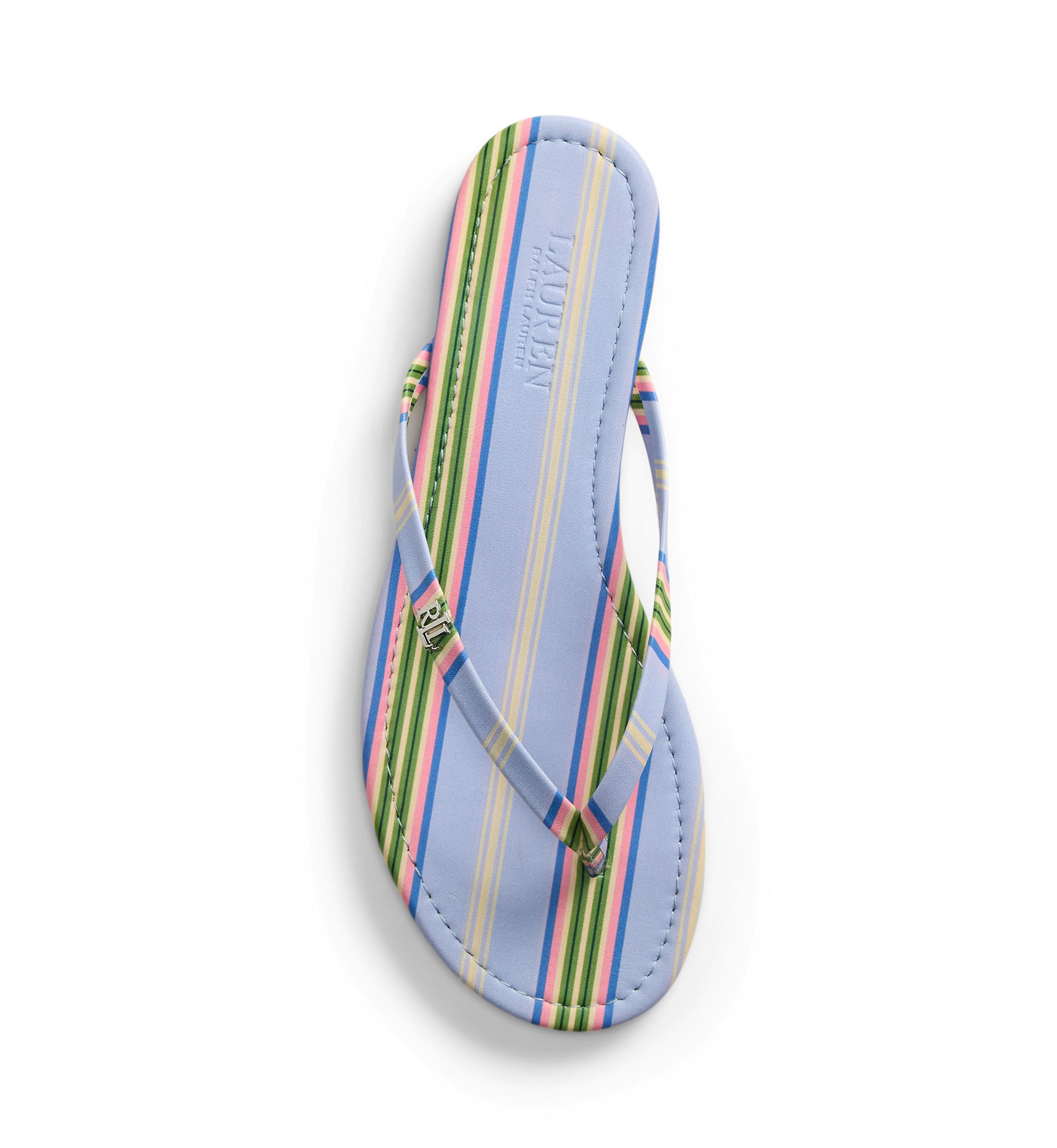 Raquel Striped Leather Flip Flop Sandals