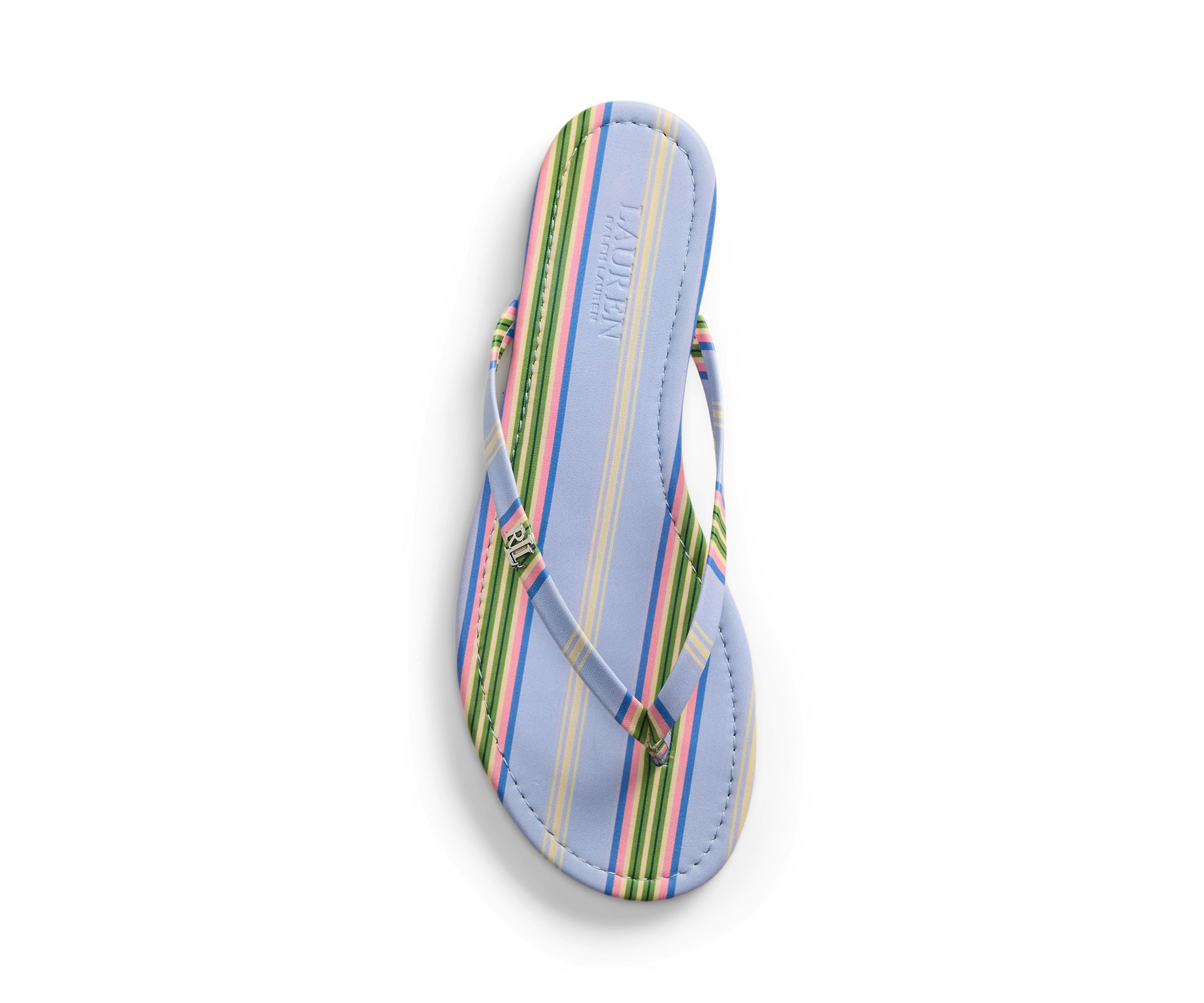 Raquel Striped Leather Flip Flop Sandals