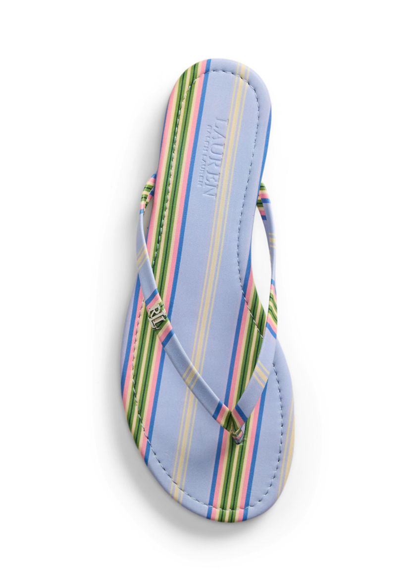 Raquel Striped Leather Flip Flop Sandals