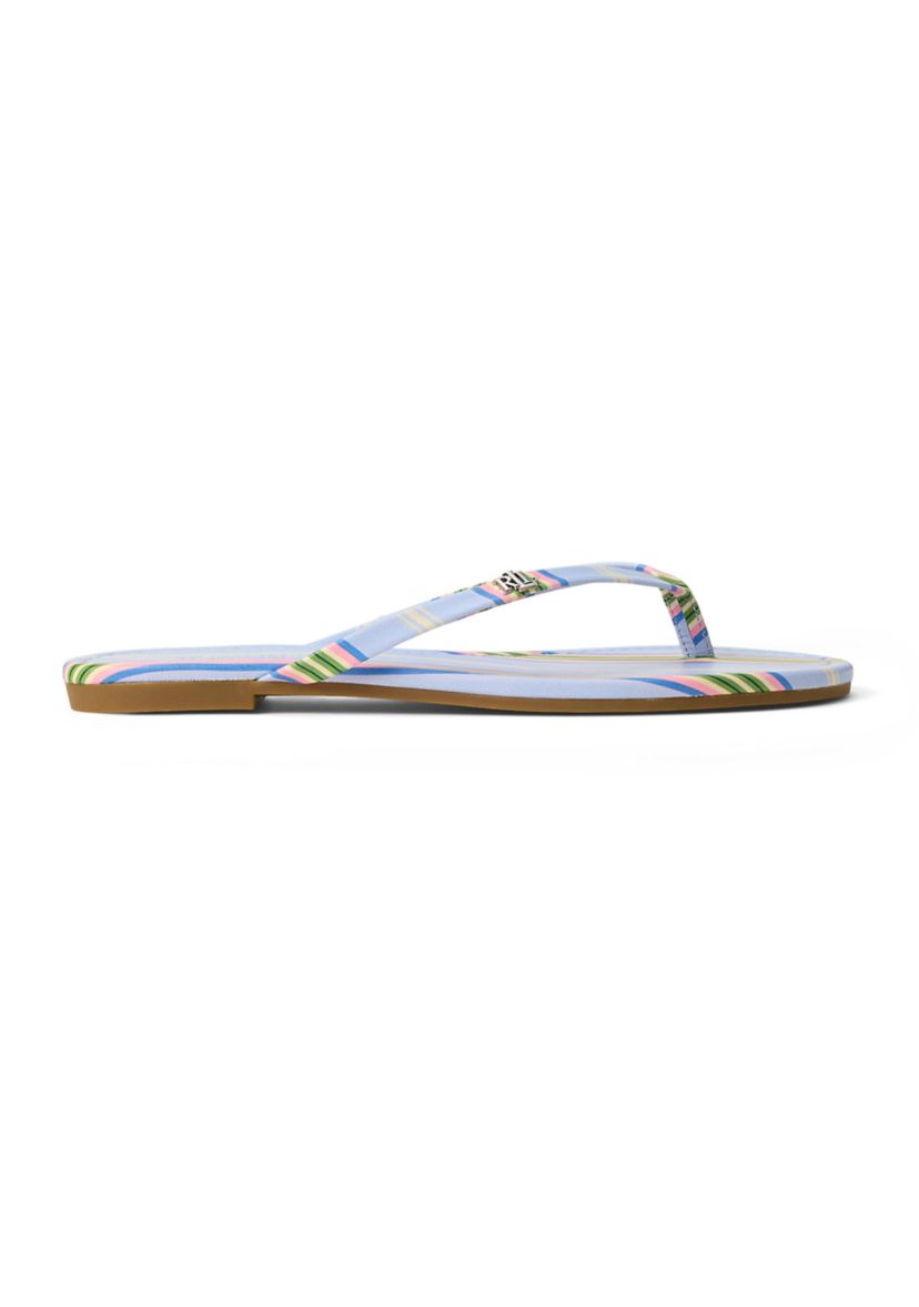 Raquel Striped Leather Flip Flop Sandals